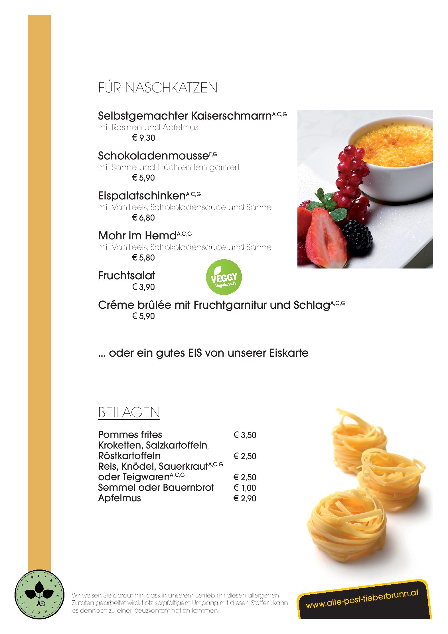 Hotel Alte Post Fieberbrunn Speisekarte Hotel Alte Post Fieberbrunn Speisekarte
