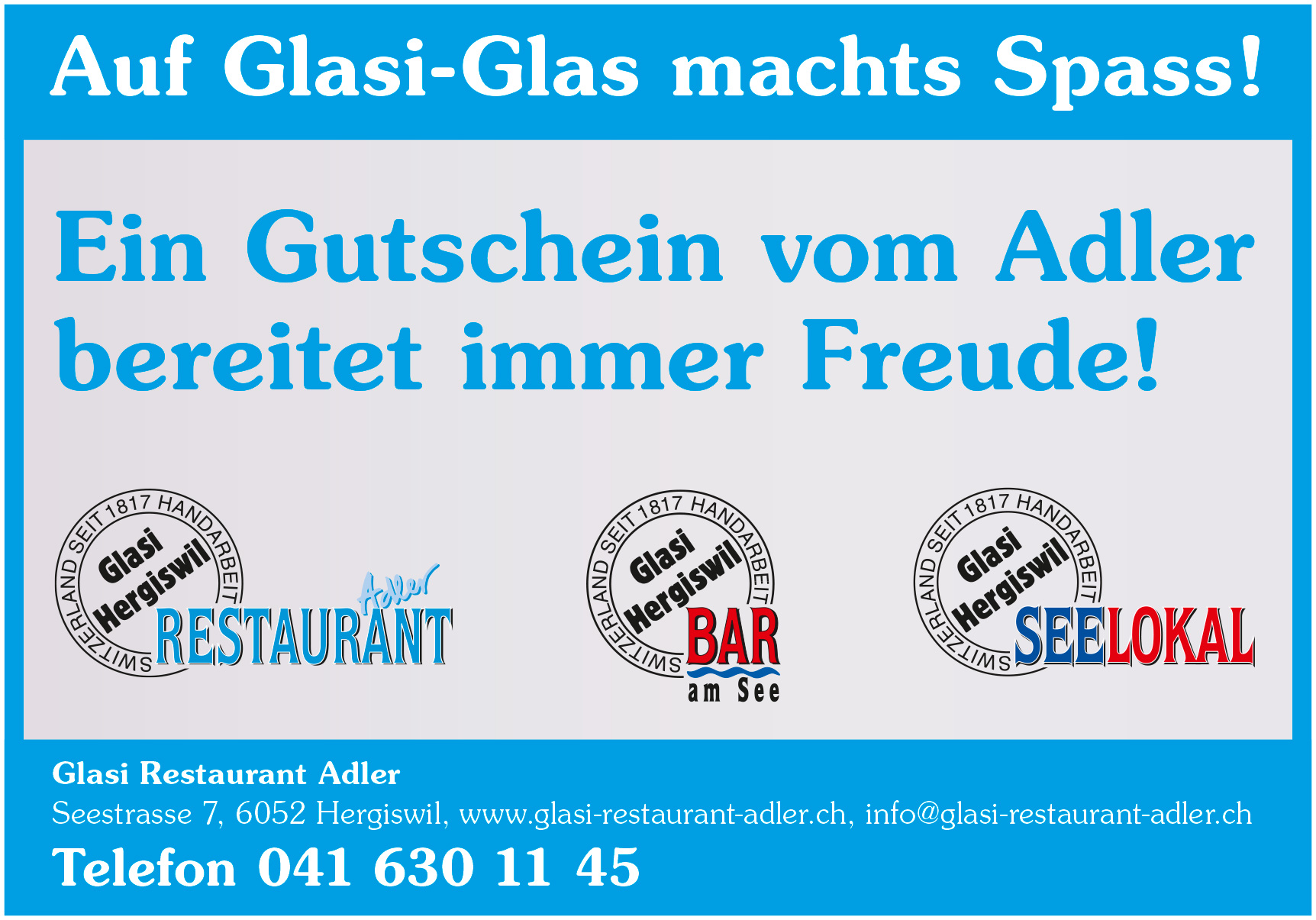 Gutschein vom Glasi-Restaurant Adler