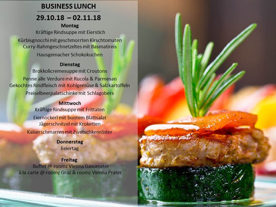 Businesslunch von 29.10 - 02.11 2018