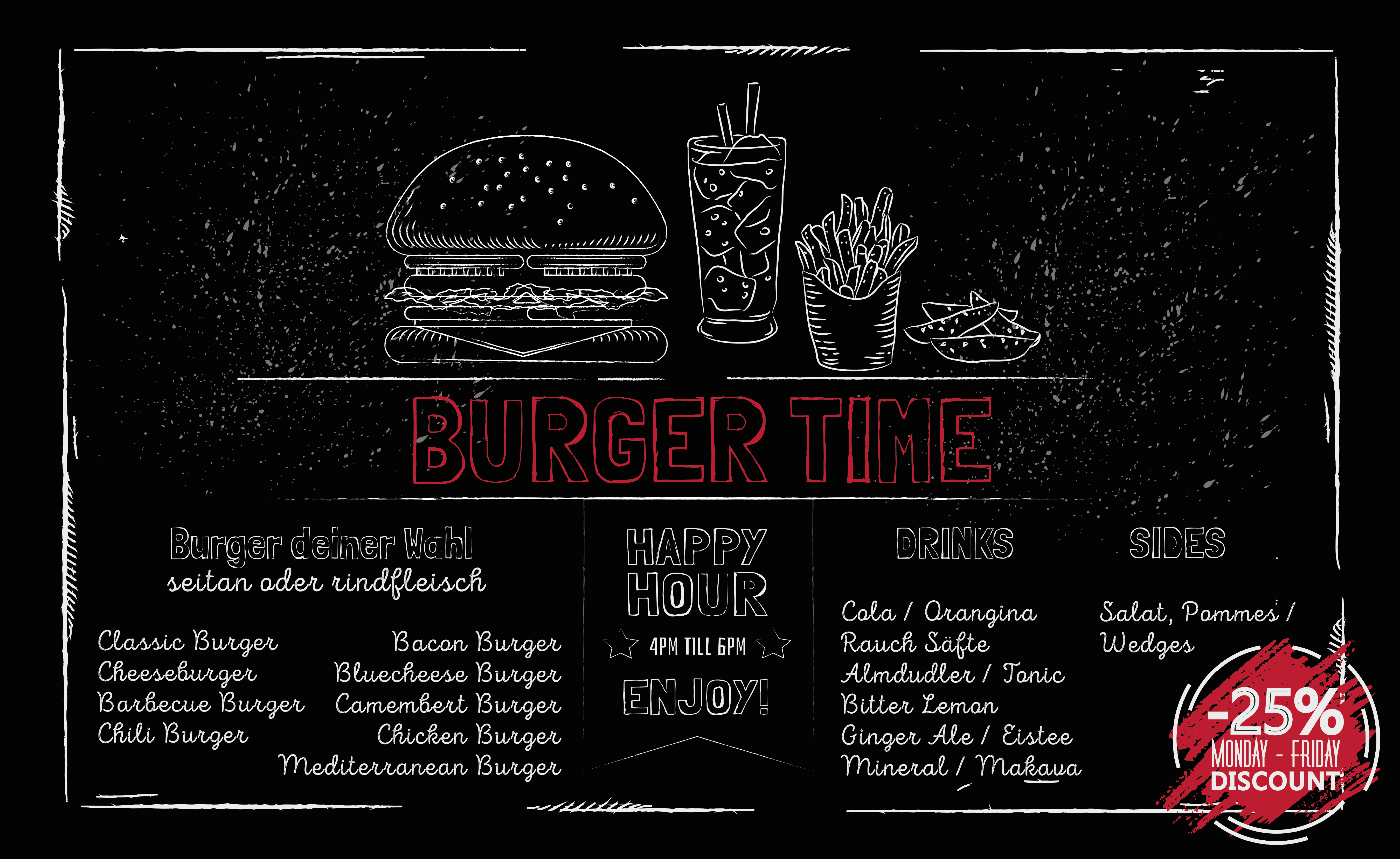 BURGER TIME - 16.00 bis 18.00 Uhr