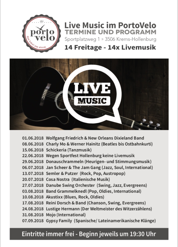 Live Music - jeden Freitag zum Sonnenuntergang
