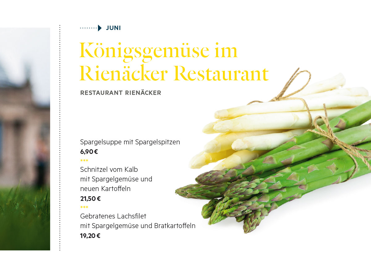 Monatsmenü Juni Das Königsgemüse im Rienäcker Restaurant