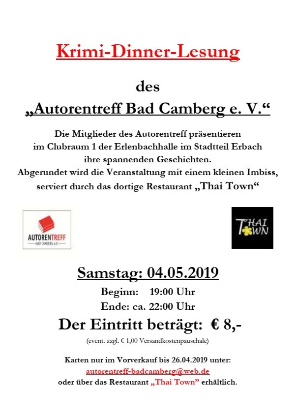 Krimi-Dinner-Lesung des Autorentreff Bad Camberg