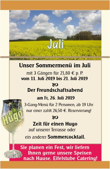Juli Aktion in der Eifelstube