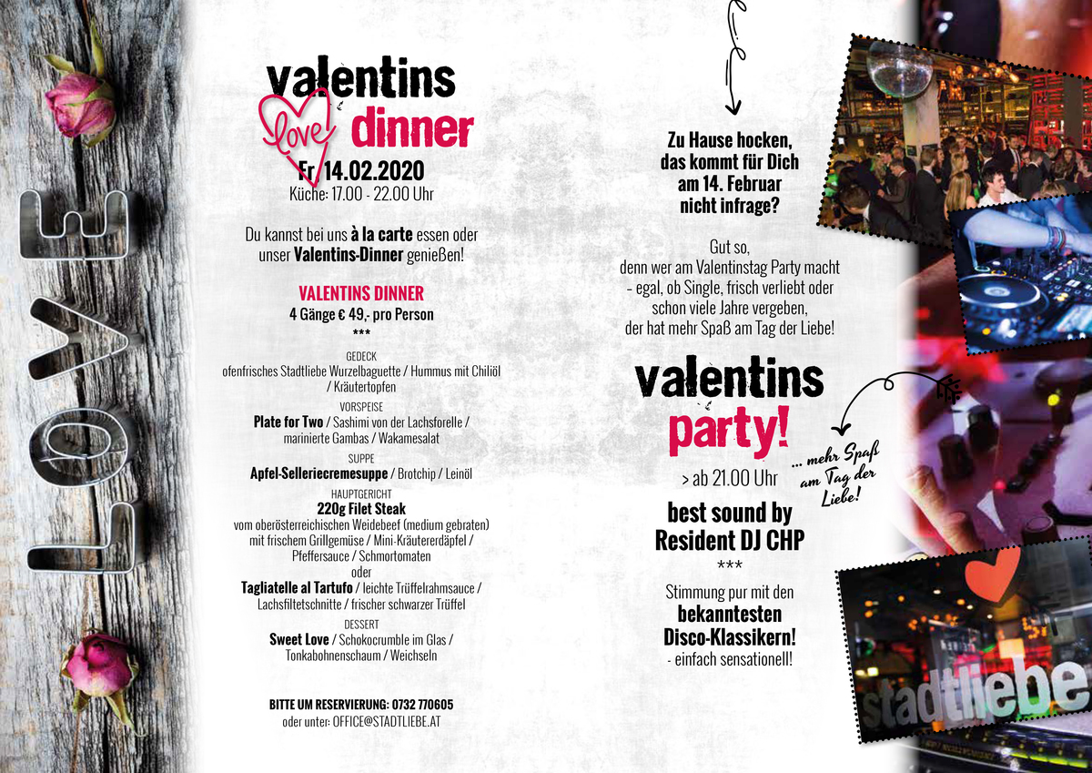 Stadtliebe Valentins Dinner