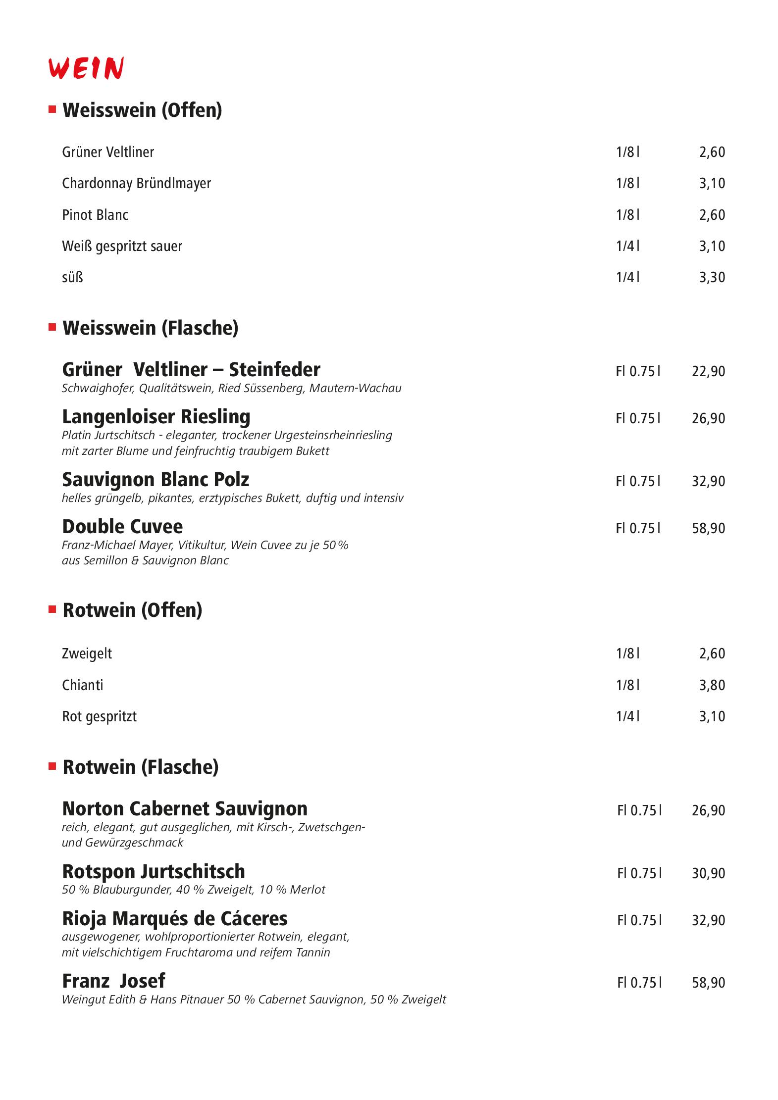 Speisekarte Kenzi in Innsbruck, Seite 12