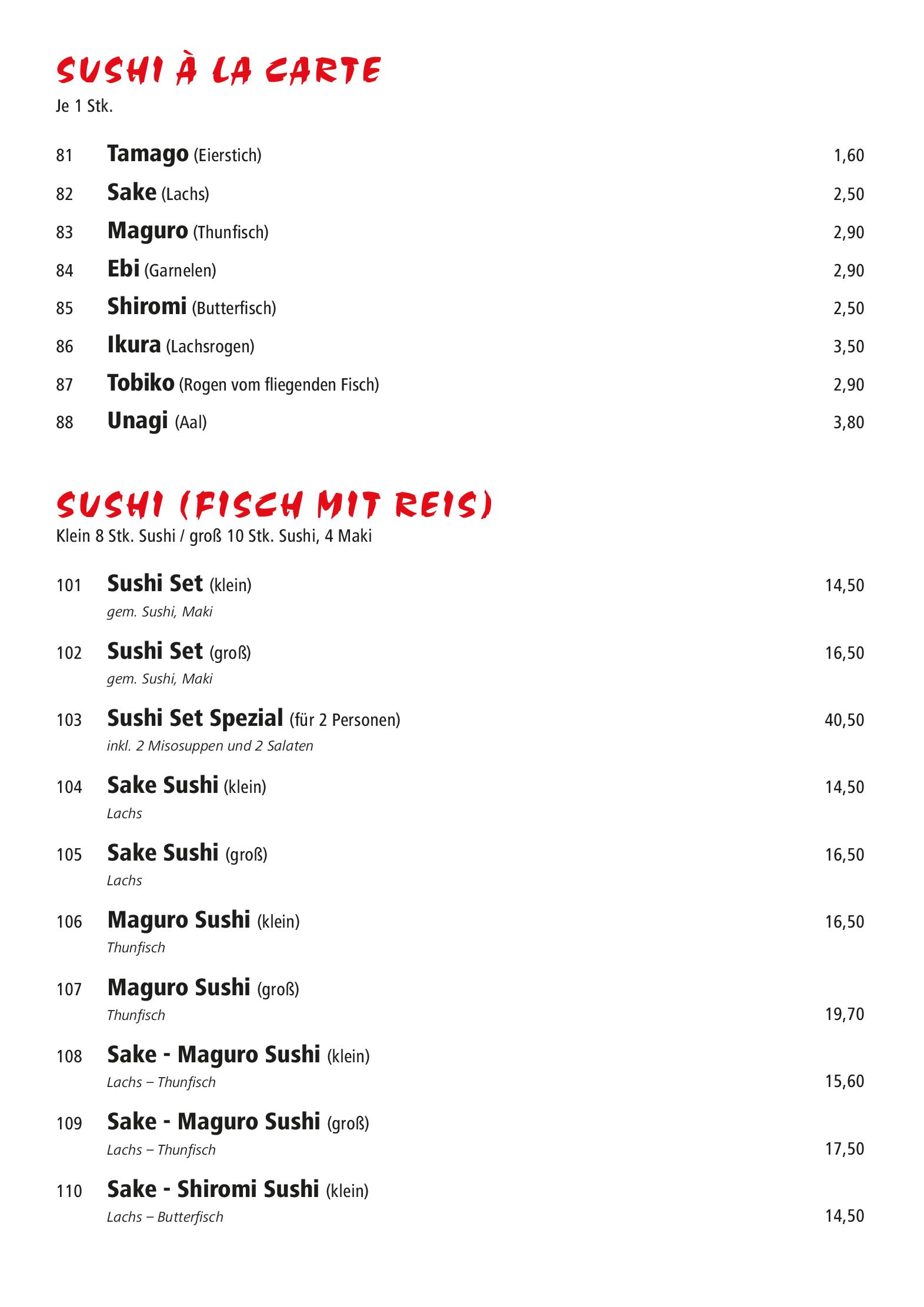 Speisekarte Kenzi in Innsbruck, Seite 6
