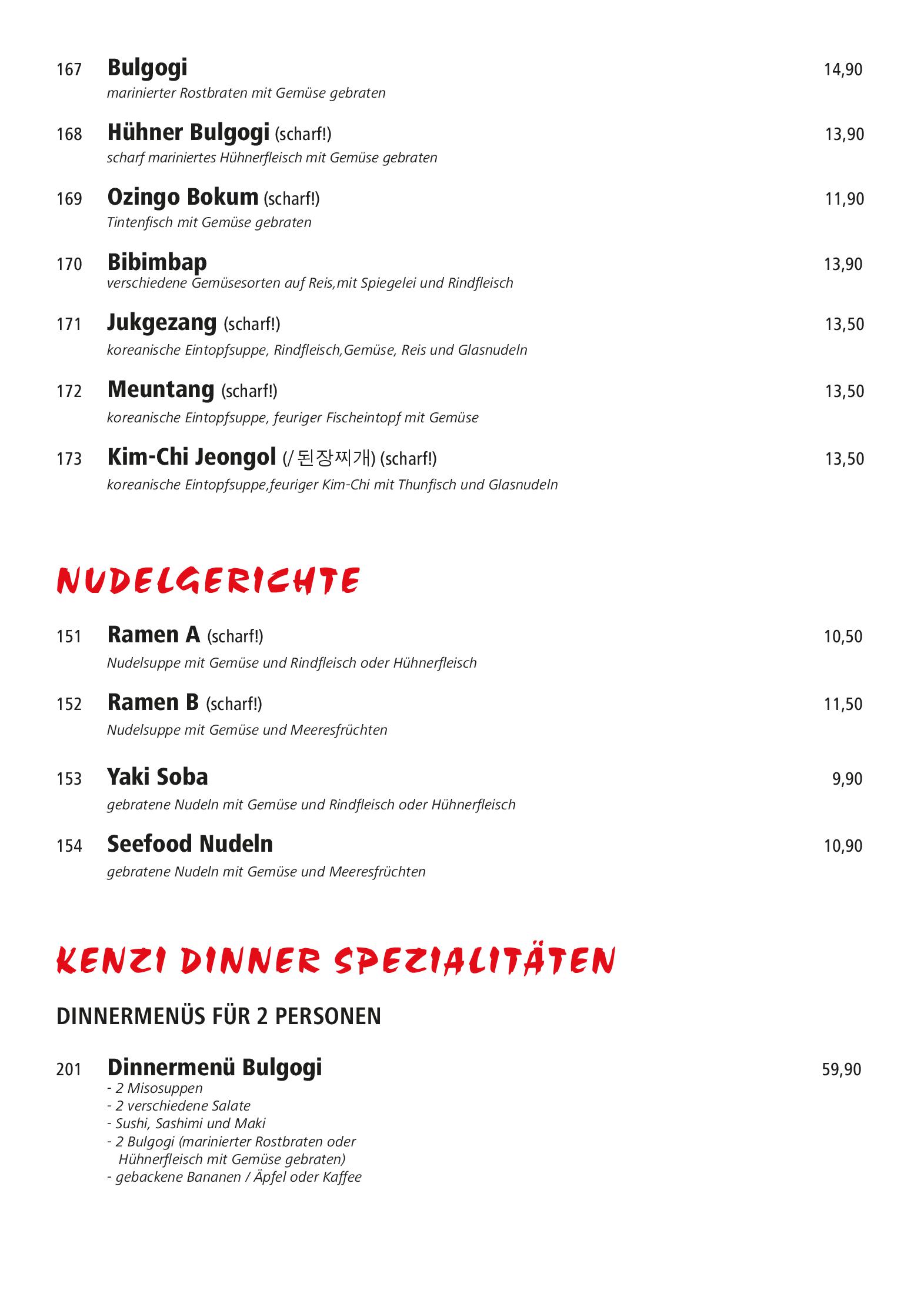 Speisekarte Kenzi in Innsbruck, Seite 9
