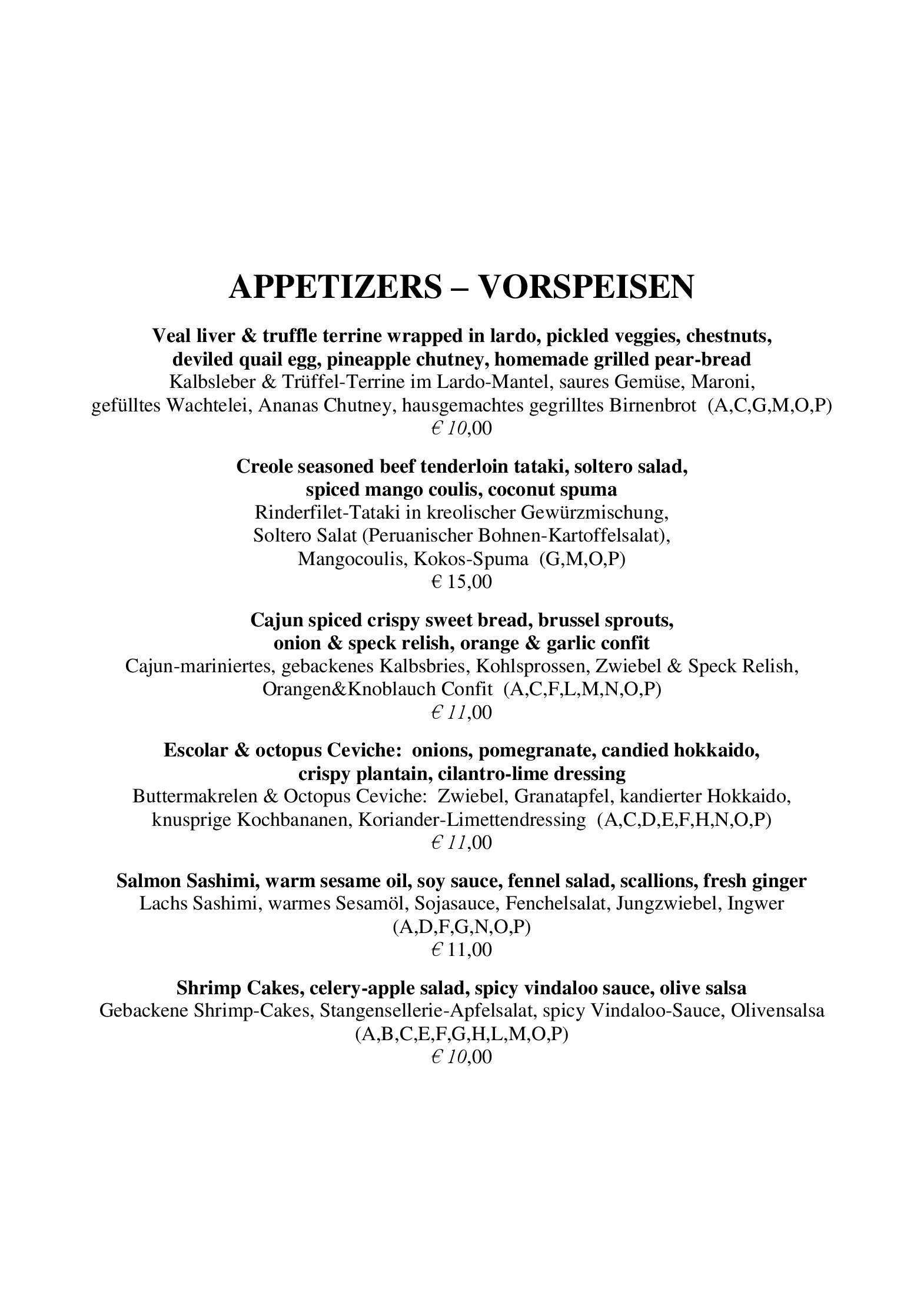 Speisekarte Caylend Restaurant in Graz, Seite 2