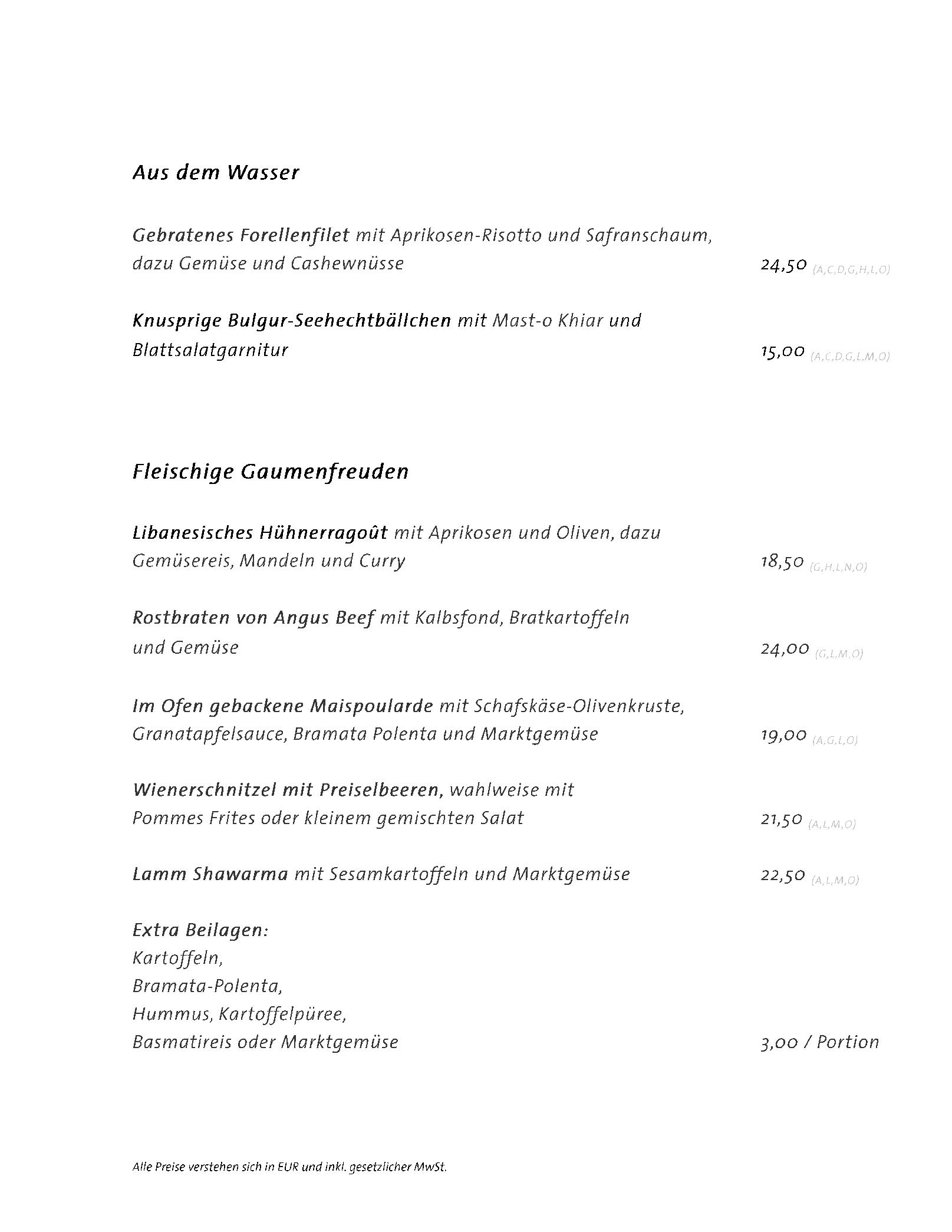 Speisekarte Restaurant Moritz in Hohenems, Seite 7