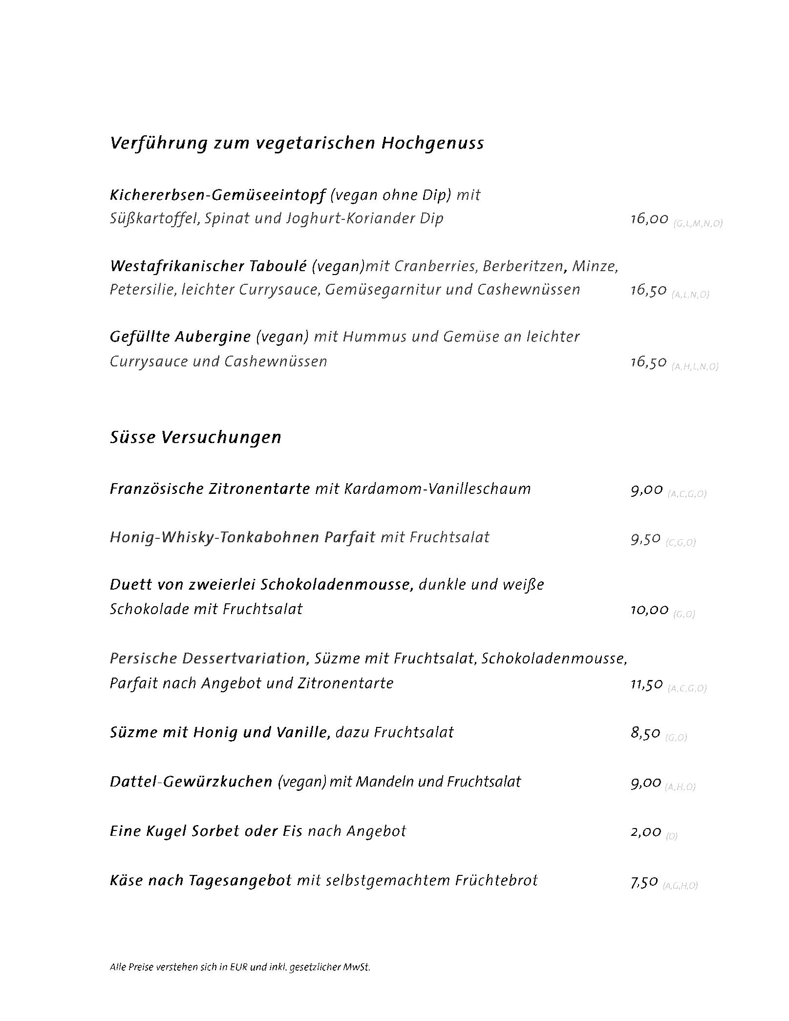 Speisekarte Restaurant Moritz in Hohenems, Seite 8
