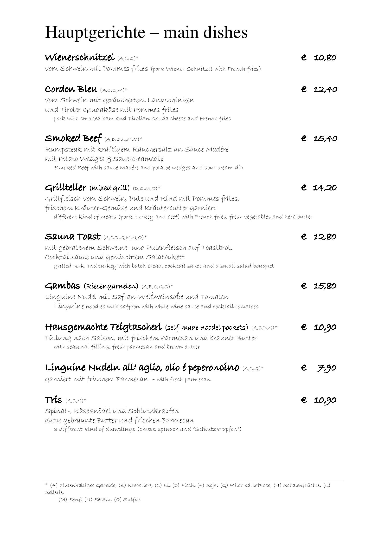 Speisekarte Genuss Schmied n in Kramsach, Seite 4