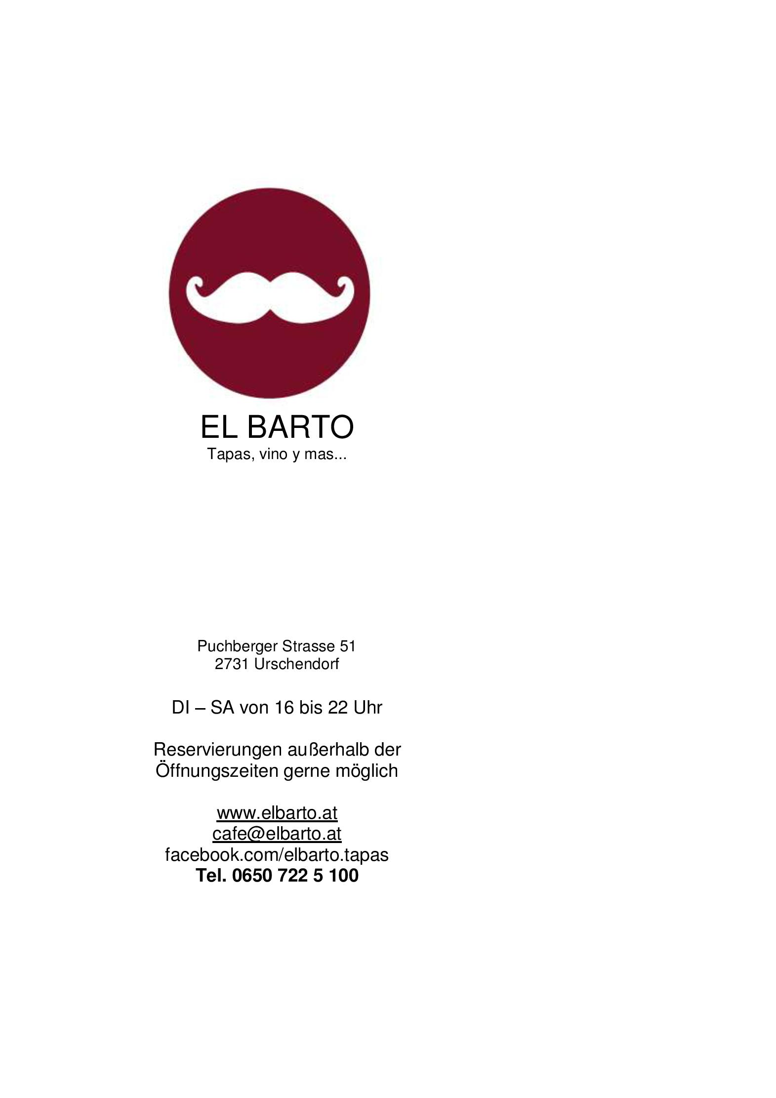 Speisekarte EL BARTO in Urschendorf, Seite 6