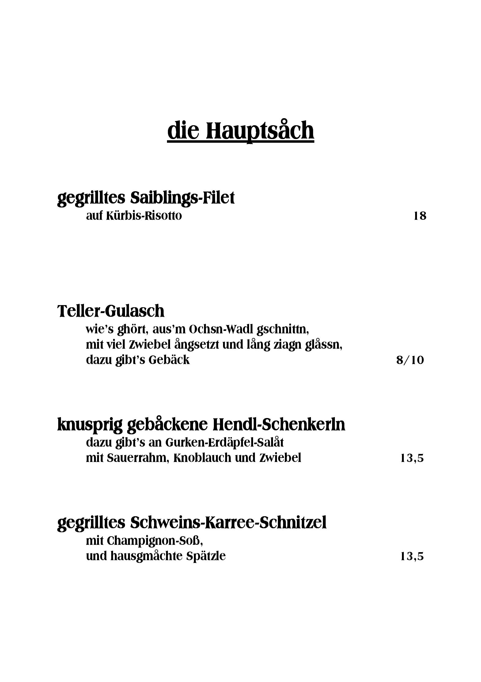 Speisekarte Wirt in Judendorf in Villach, Seite 5