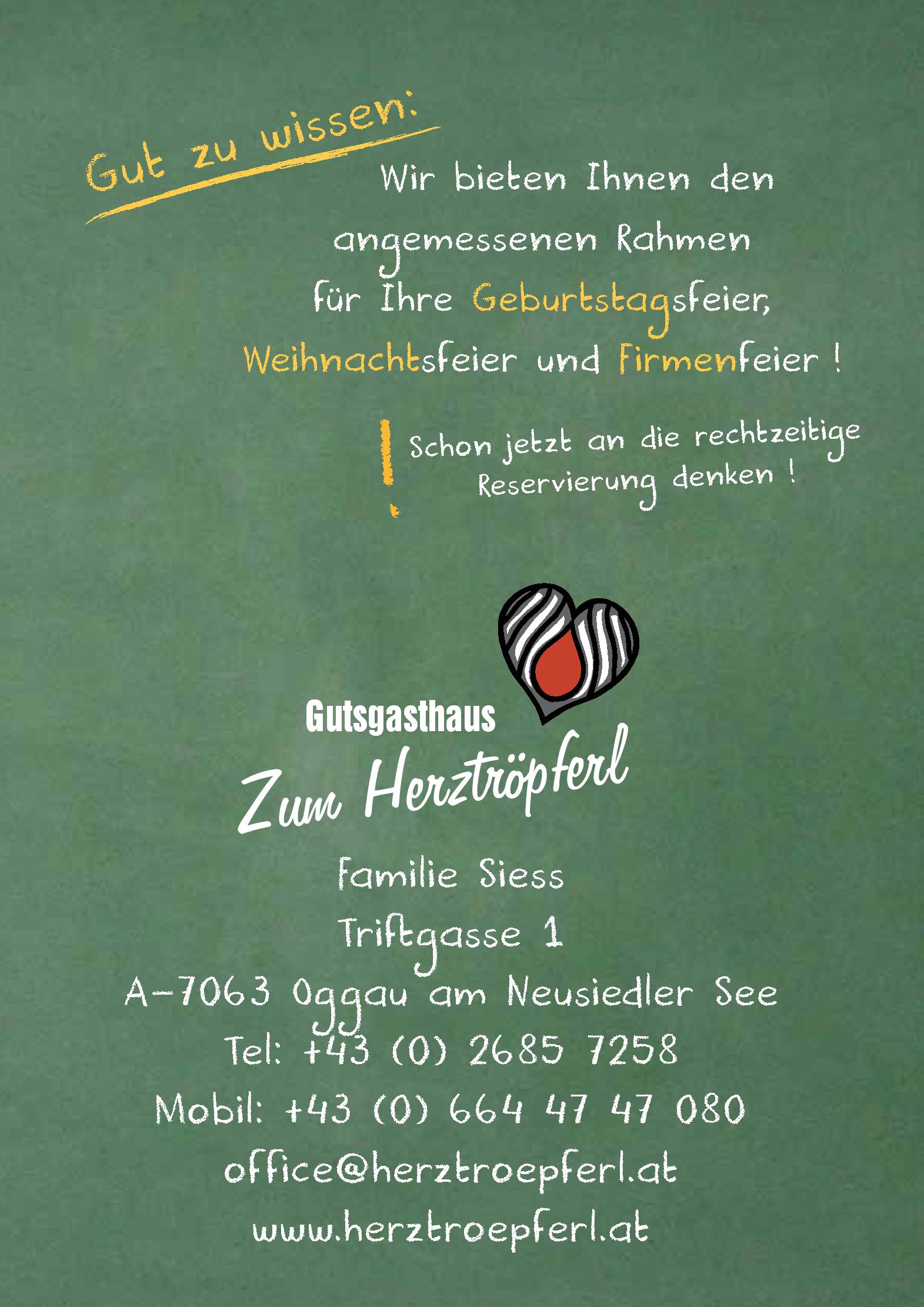 Speisekarte Zum Herztröpferl in Oggau, Seite 12