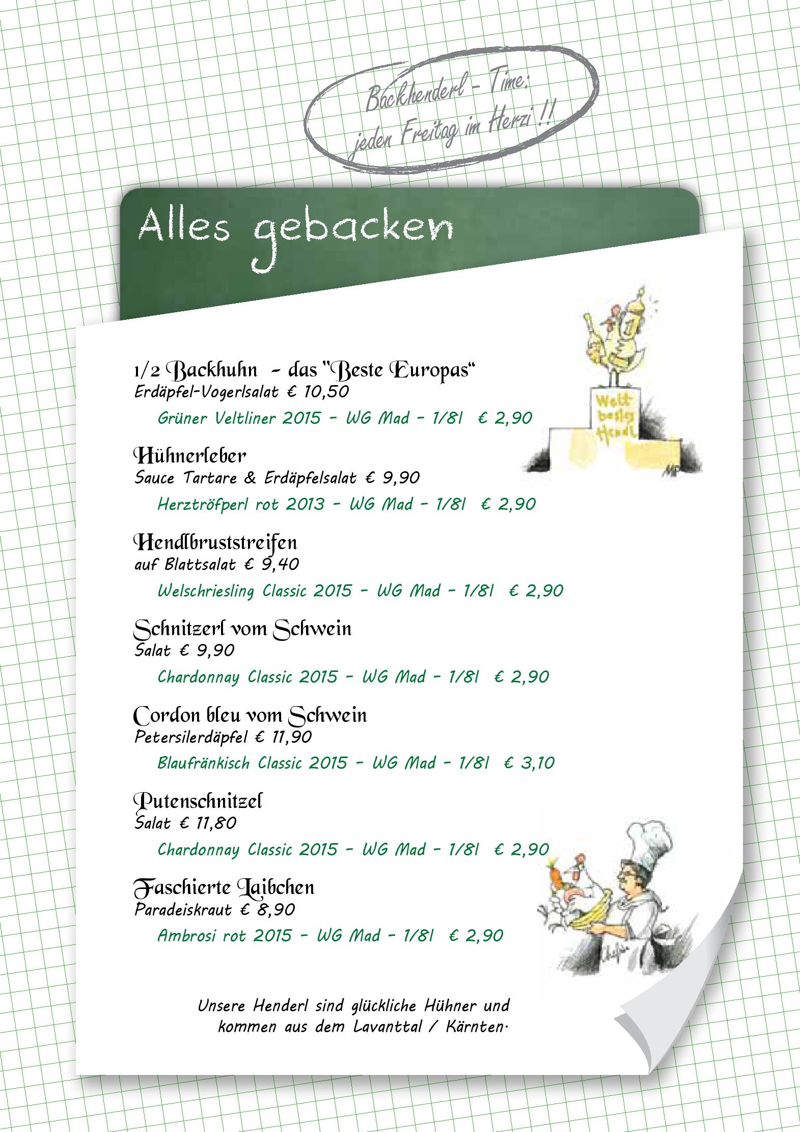 Speisekarte Zum Herztröpferl in Oggau, Seite 9