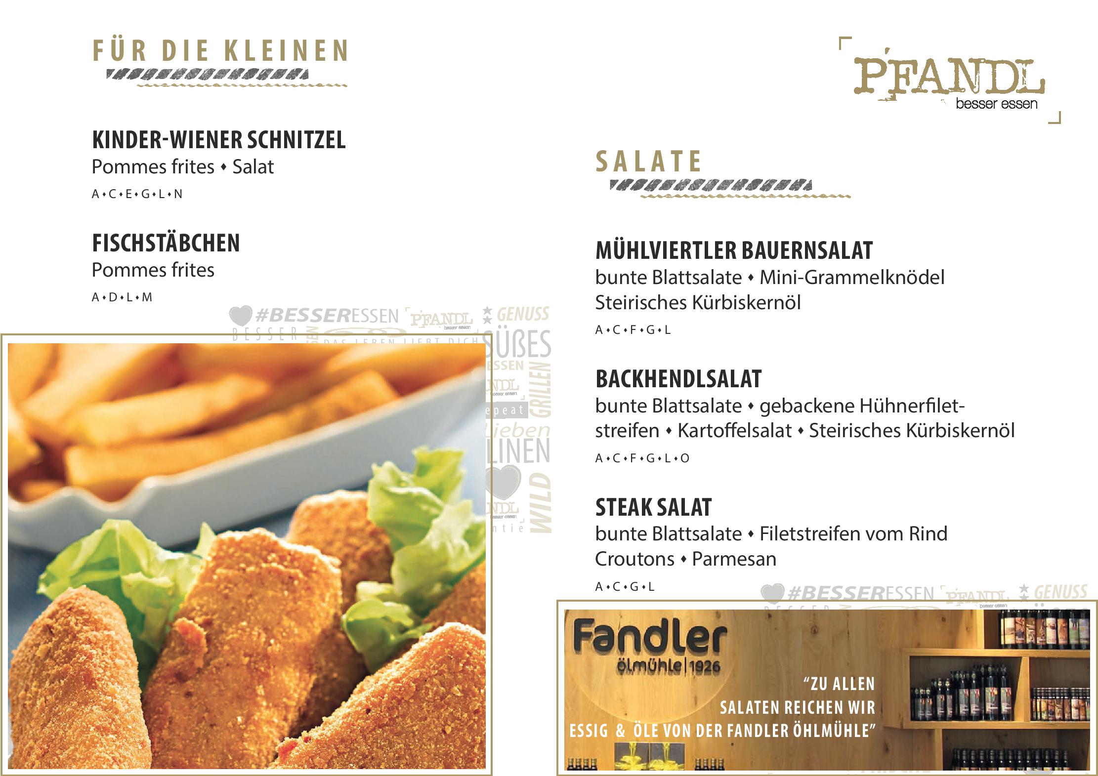 Speisekarte Restaurant Pfandl in Aigen im Mühlkreis, Seite 5
