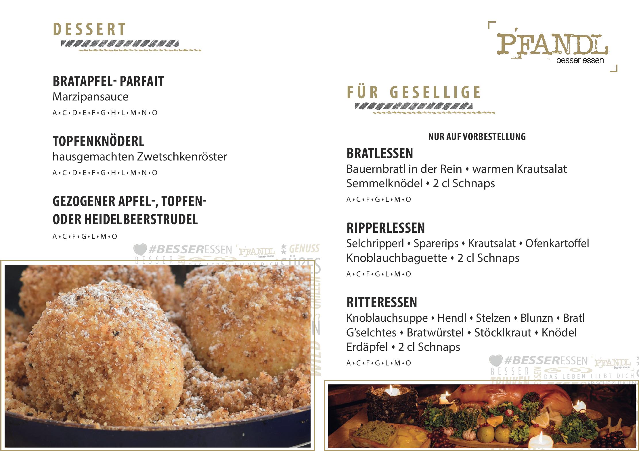 Speisekarte Restaurant Pfandl in Aigen im Mühlkreis, Seite 6