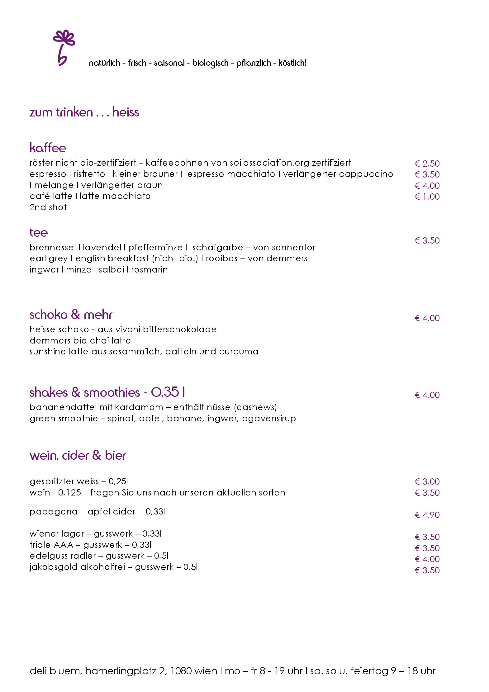 Speisekarte deli bluem in Wien, Seite 5