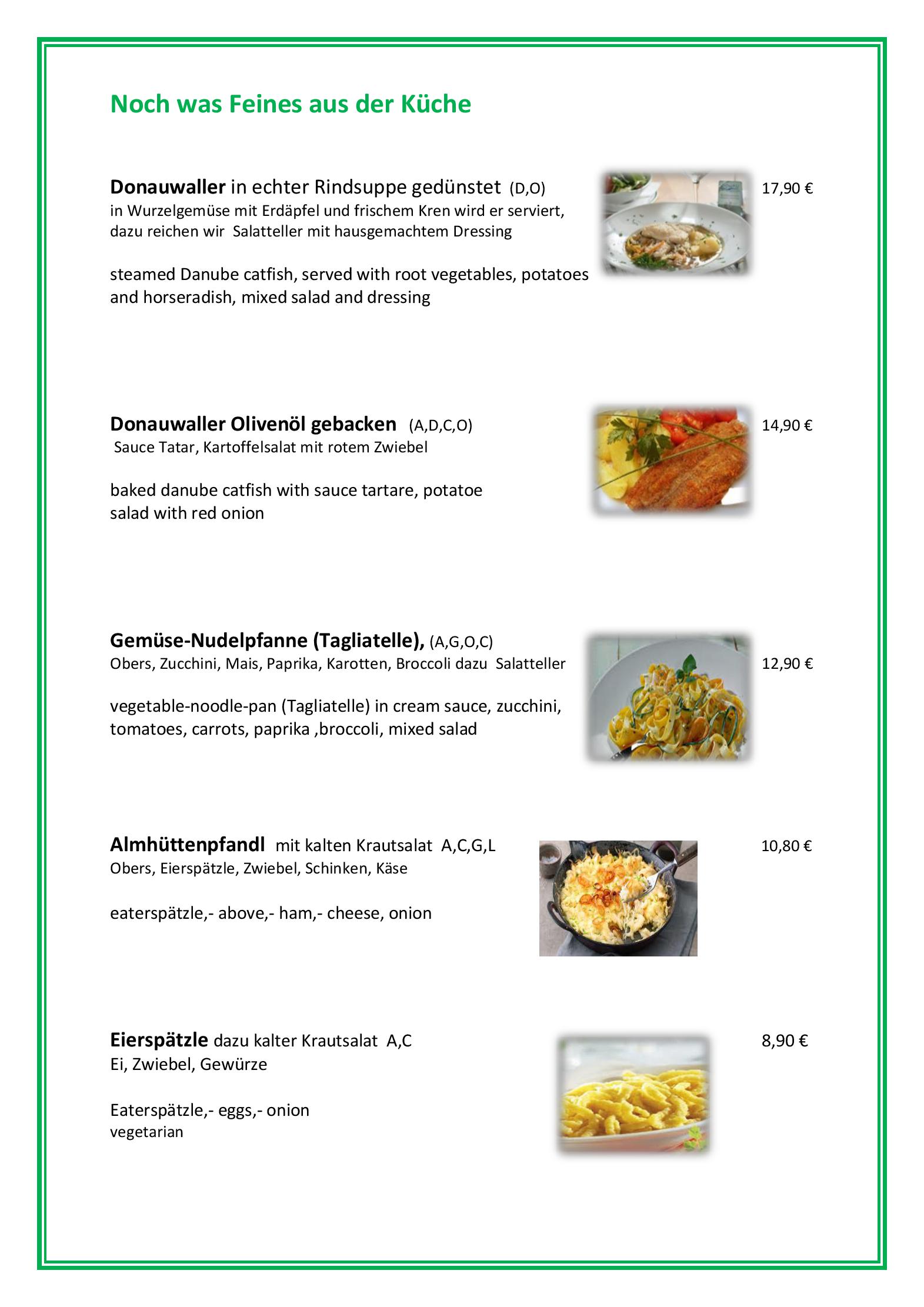 Speisekarte Gasthof zum Schiffmeister in Wesenufer 19, Seite 3
