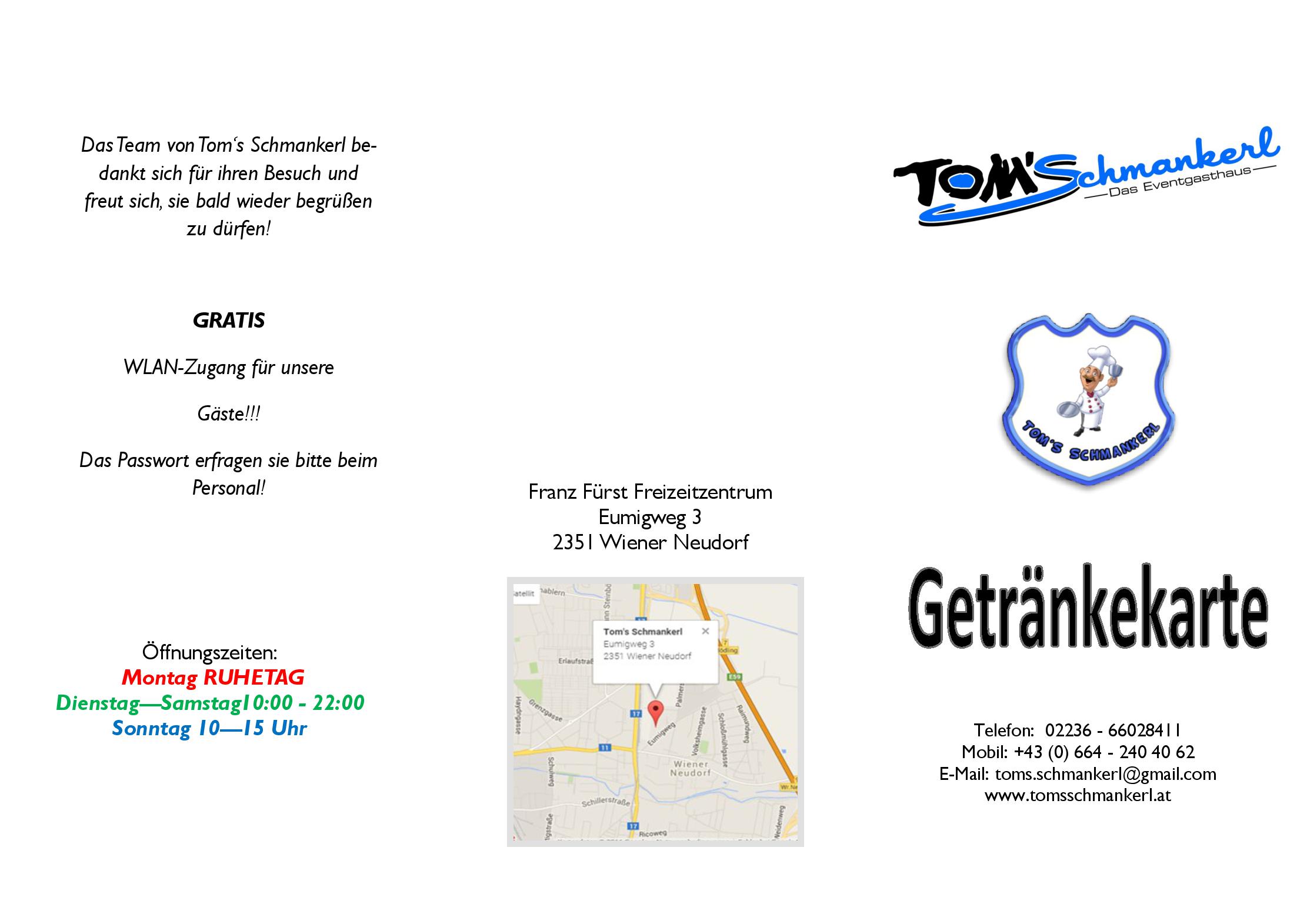 Speisekarte Toms Schmankerl in Wiener Neudorf, Seite 2