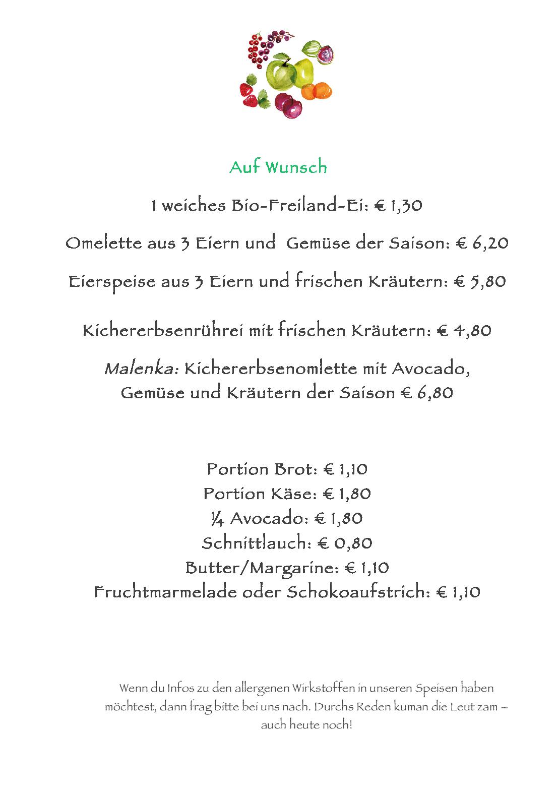 Speisekarte MarctStandl in Wien, Seite 3