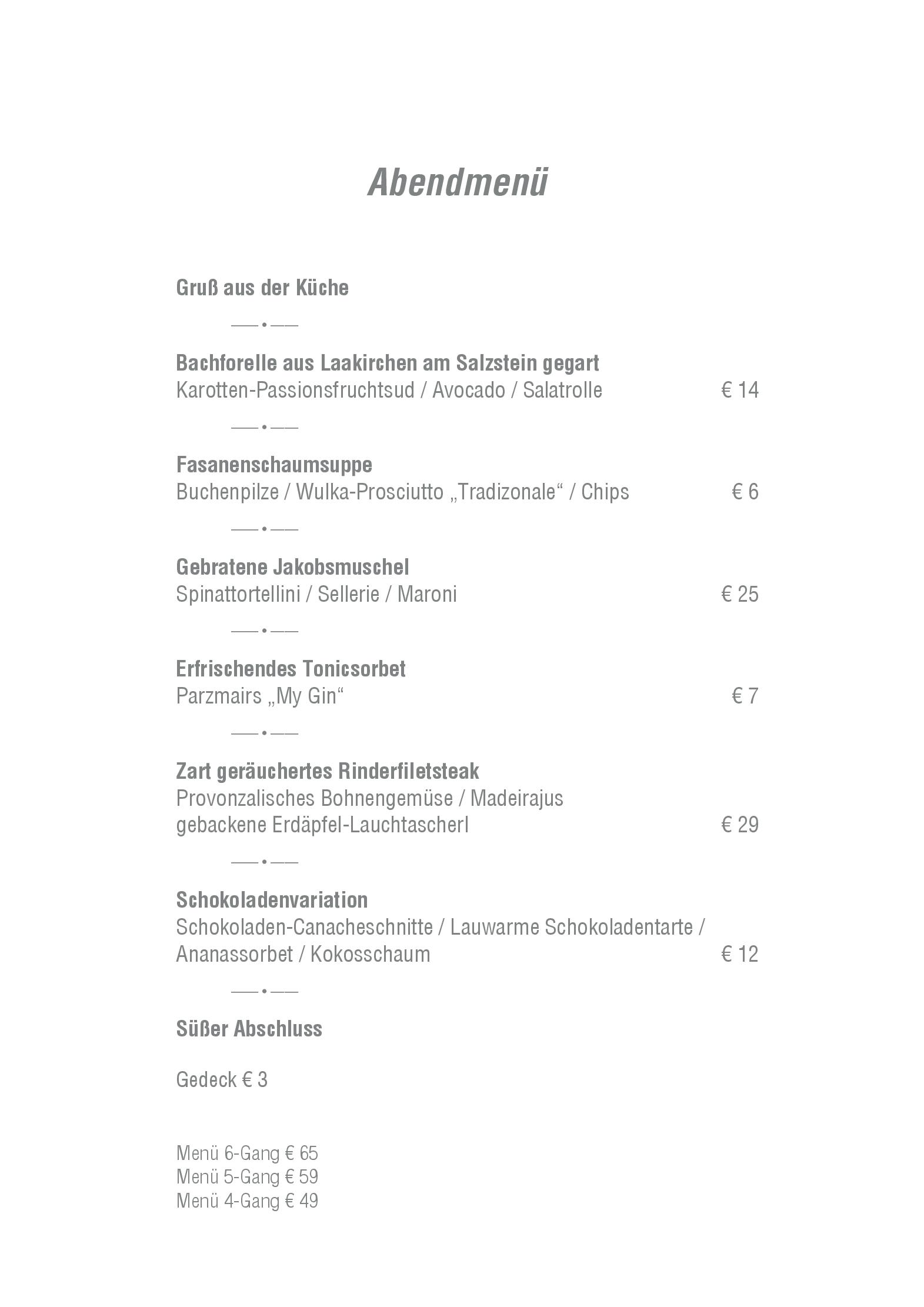 Speisekarte Charles  and Frank s Das Restaurant in Atzbach, Seite 2