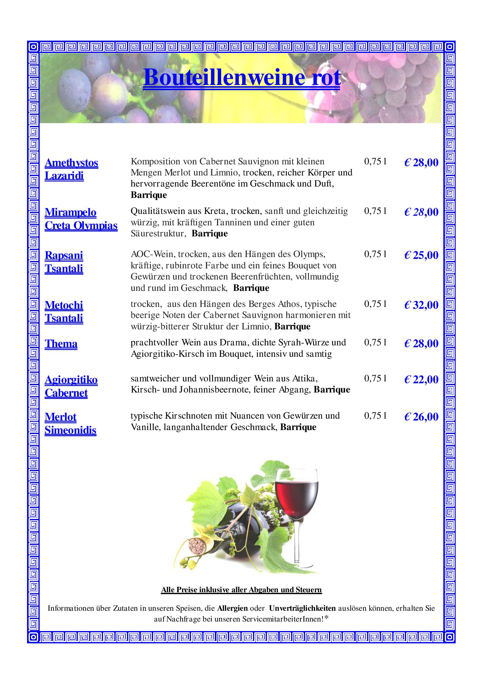 Speisekarte Restaurant Sokrates in Wien, Seite 13