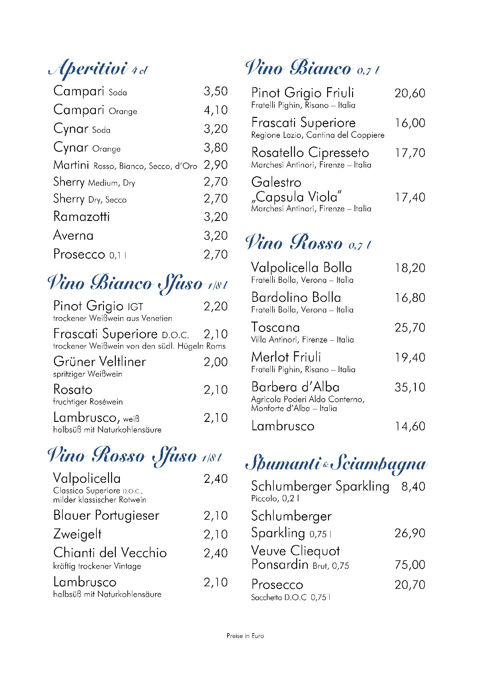 Speisekarte Pizzeria Toscana in Tamsweg, Seite 6