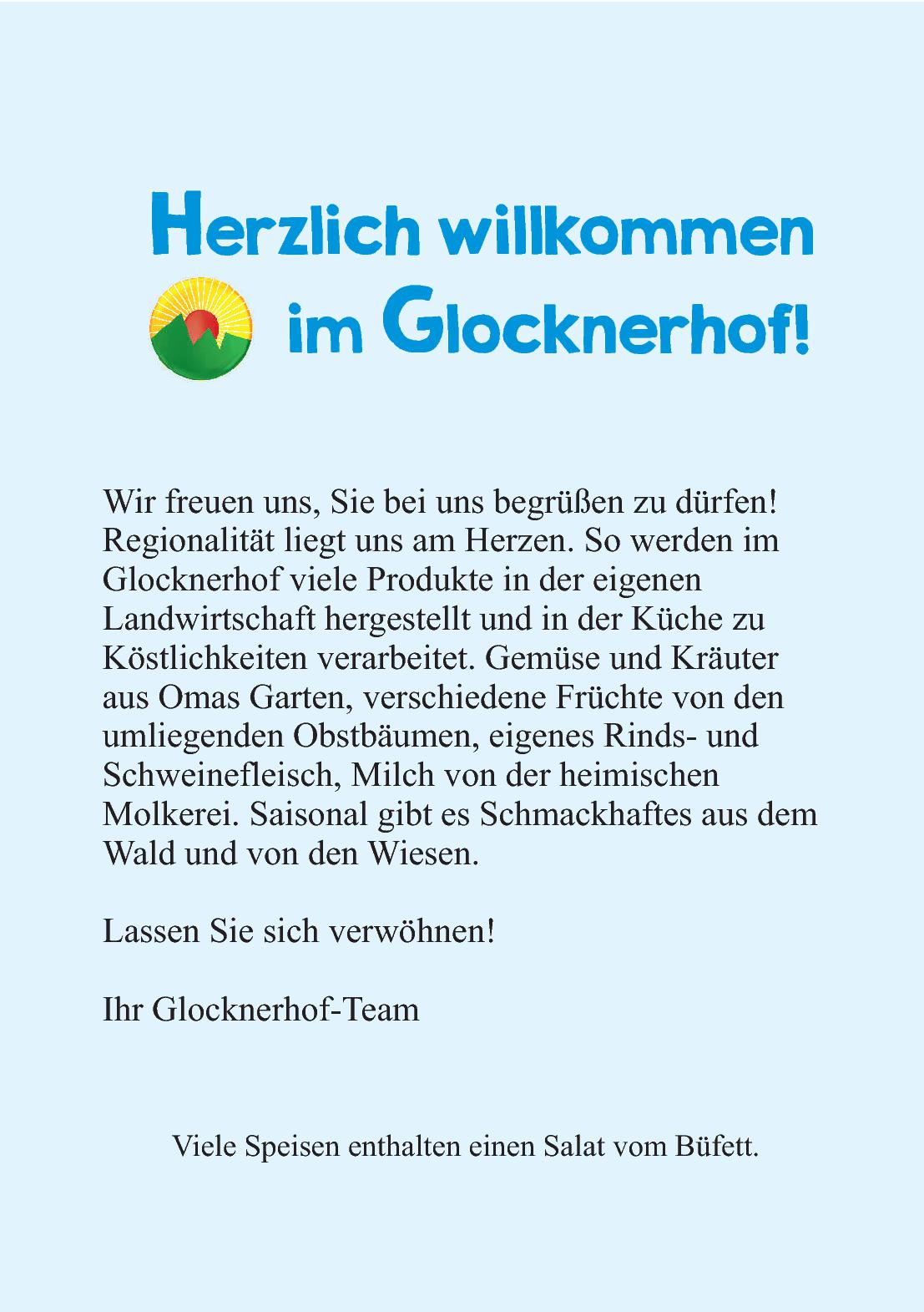 Speisekarte Ferienhotel Glocknerhof in Berg, Seite 3