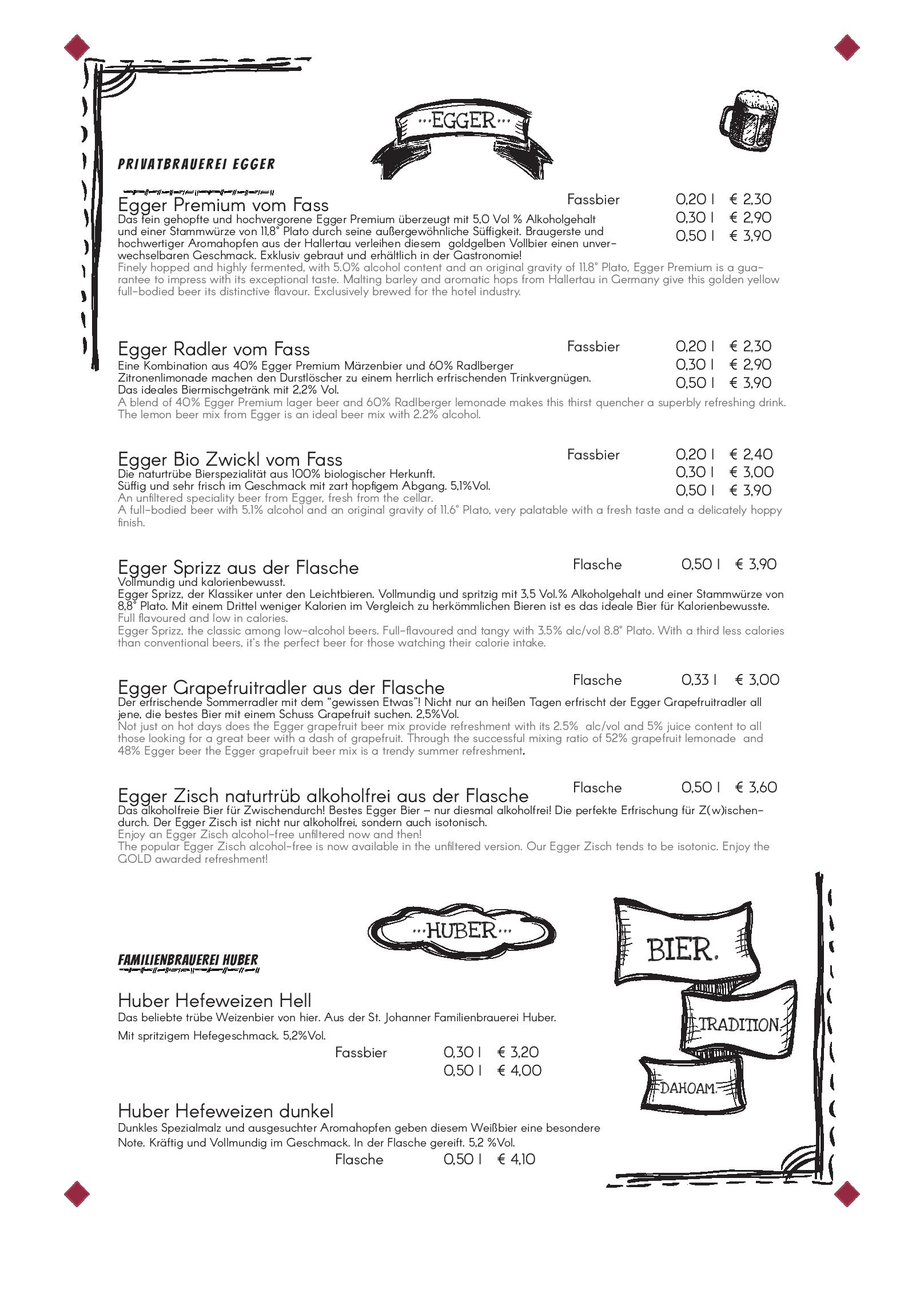 Speisekarte Hotel Wirtshaus Post in St. Johann in Tirol, Seite 10