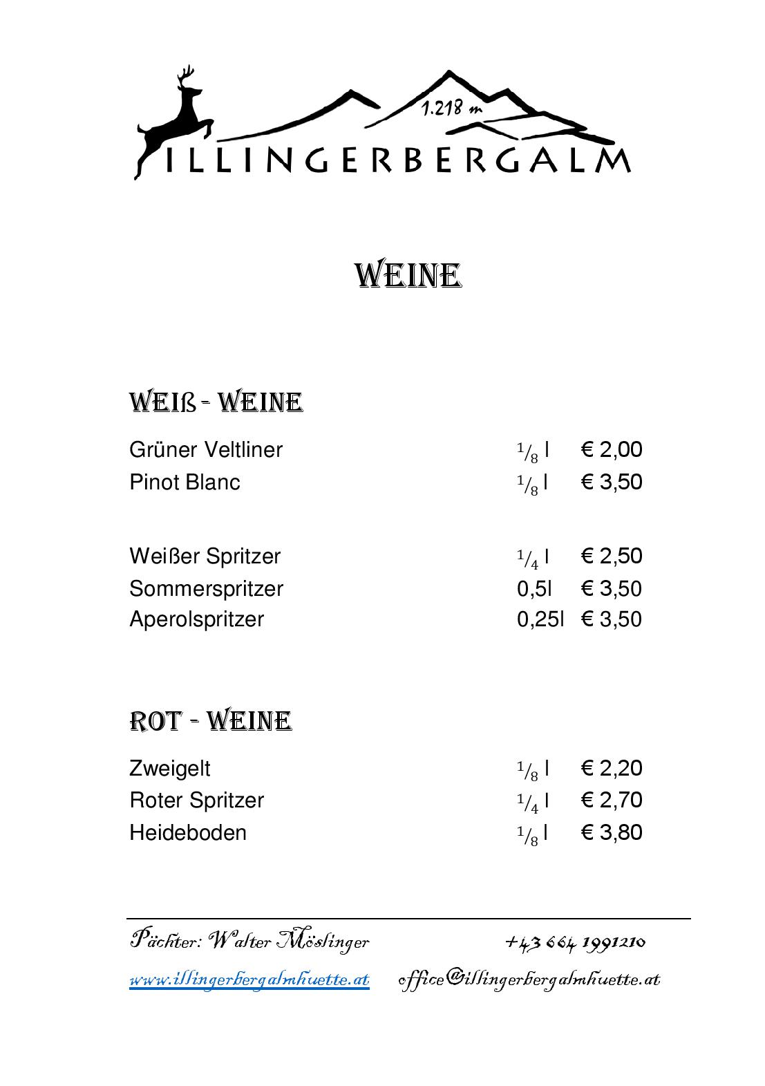 Speisekarte Illingerbergalm in Sankt Gilgen, Seite 5