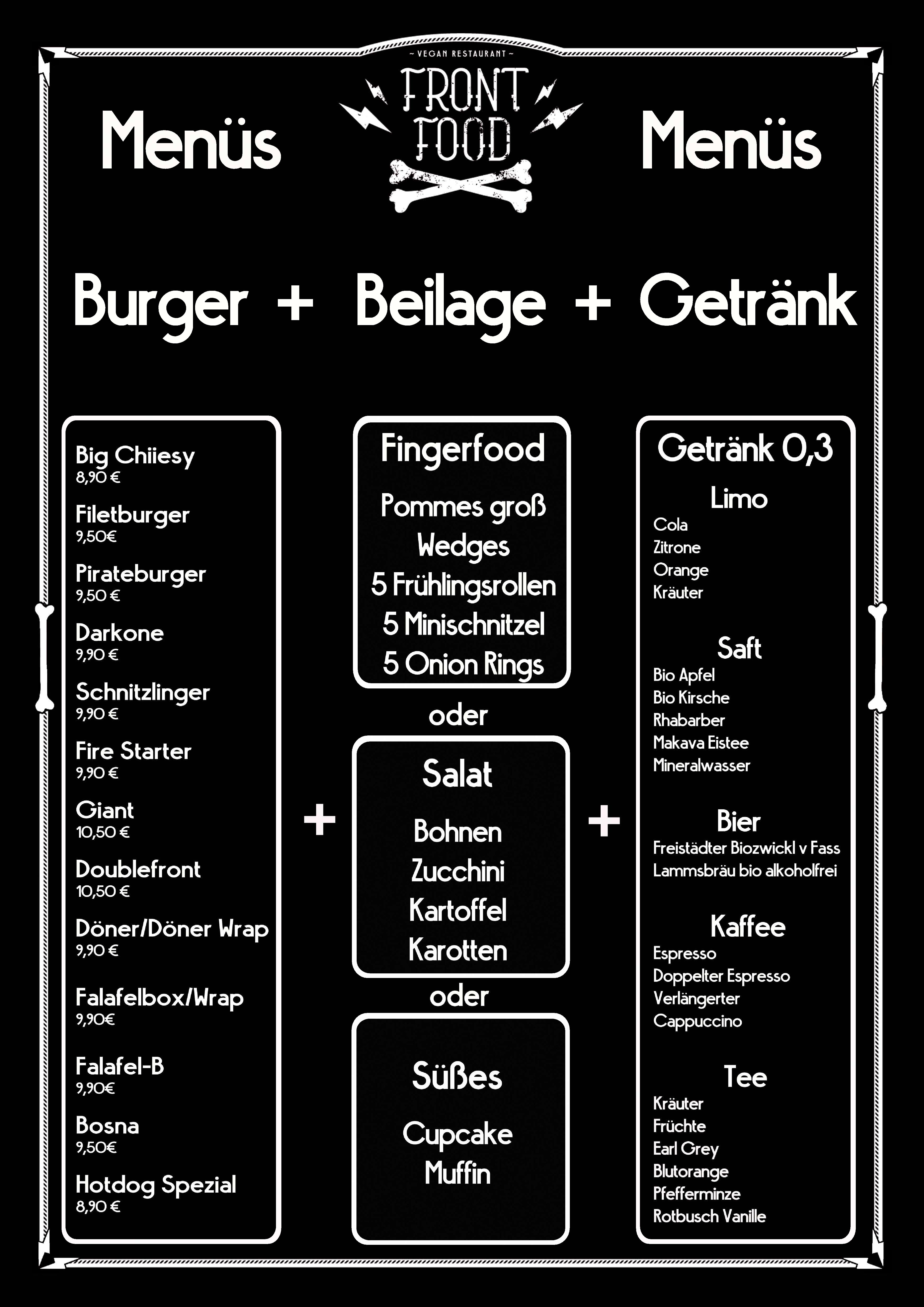 Speisekarte Front Food in Linz, Seite 2