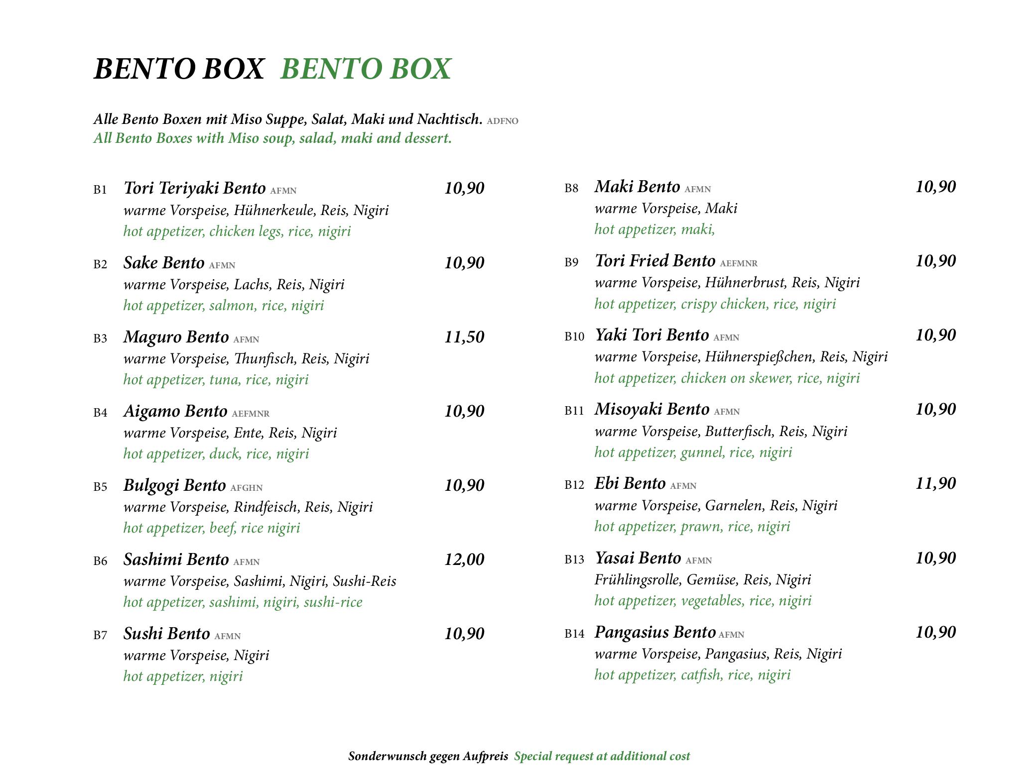 Speisekarte Kosu in Wien, Seite 10