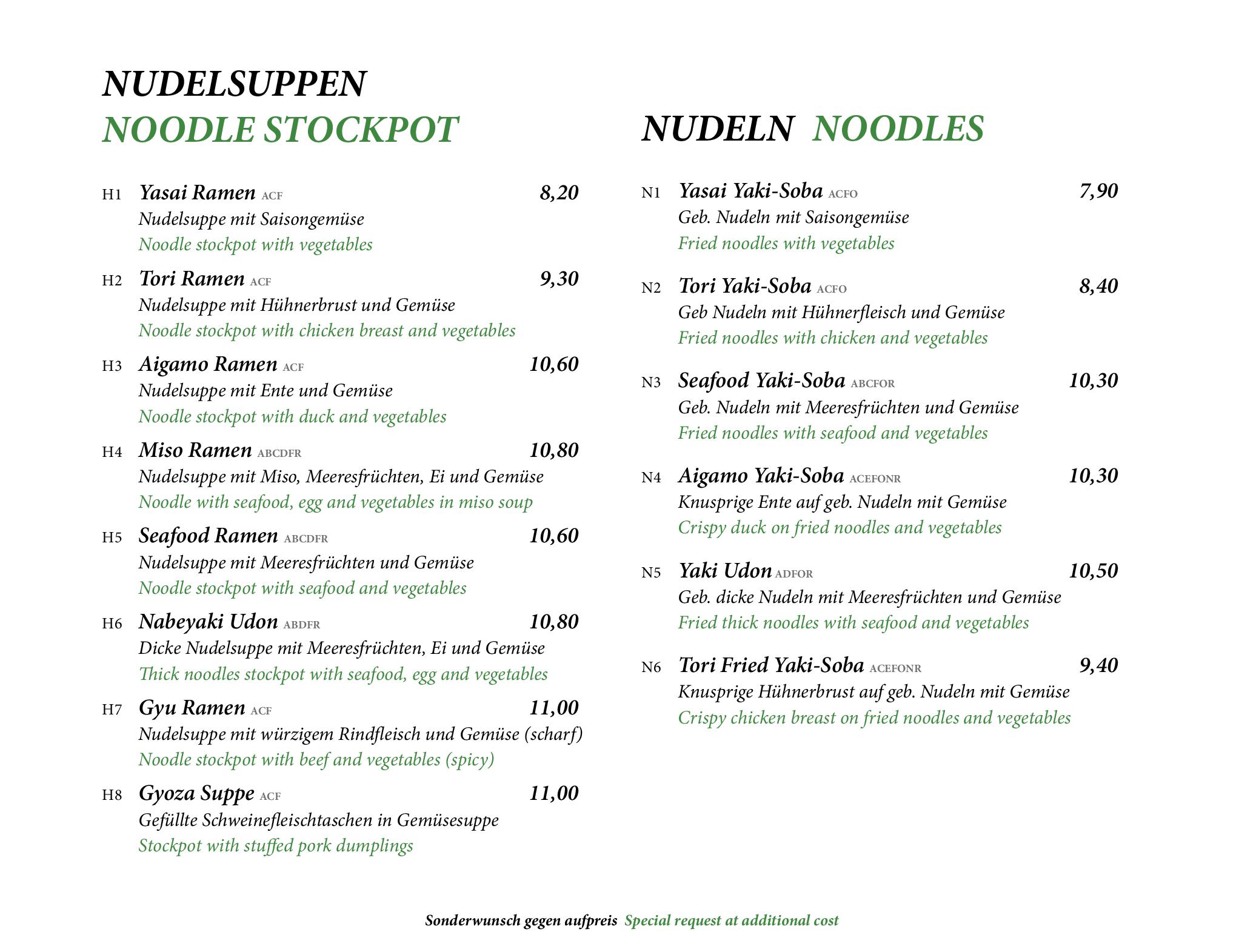 Speisekarte Kosu in Wien, Seite 6