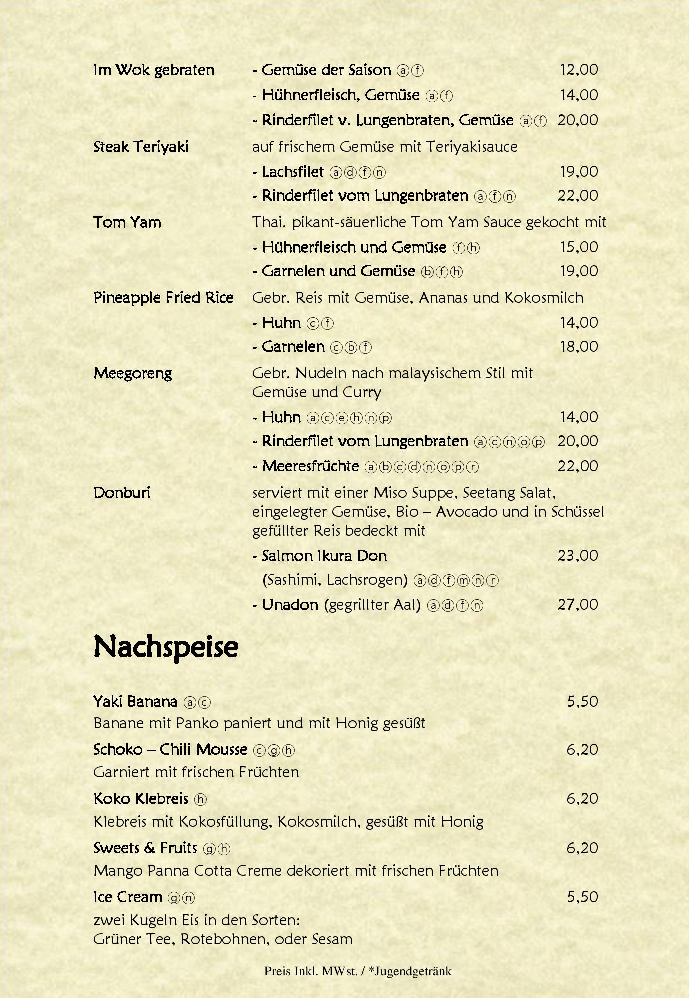 Speisekarte Momoya in Wien, Seite 23