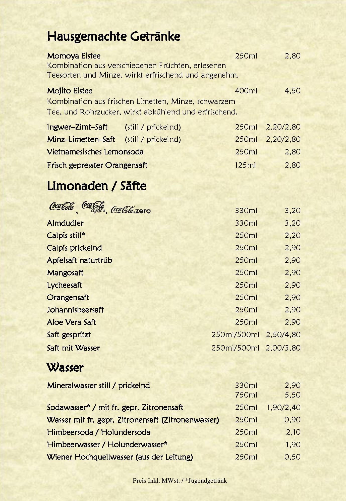Speisekarte Momoya in Wien, Seite 25