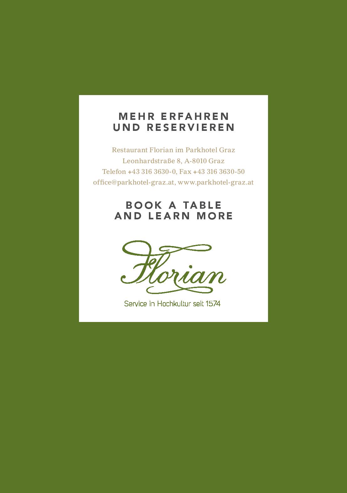 Speisekarte Restaurant Florian in Graz, Seite 9