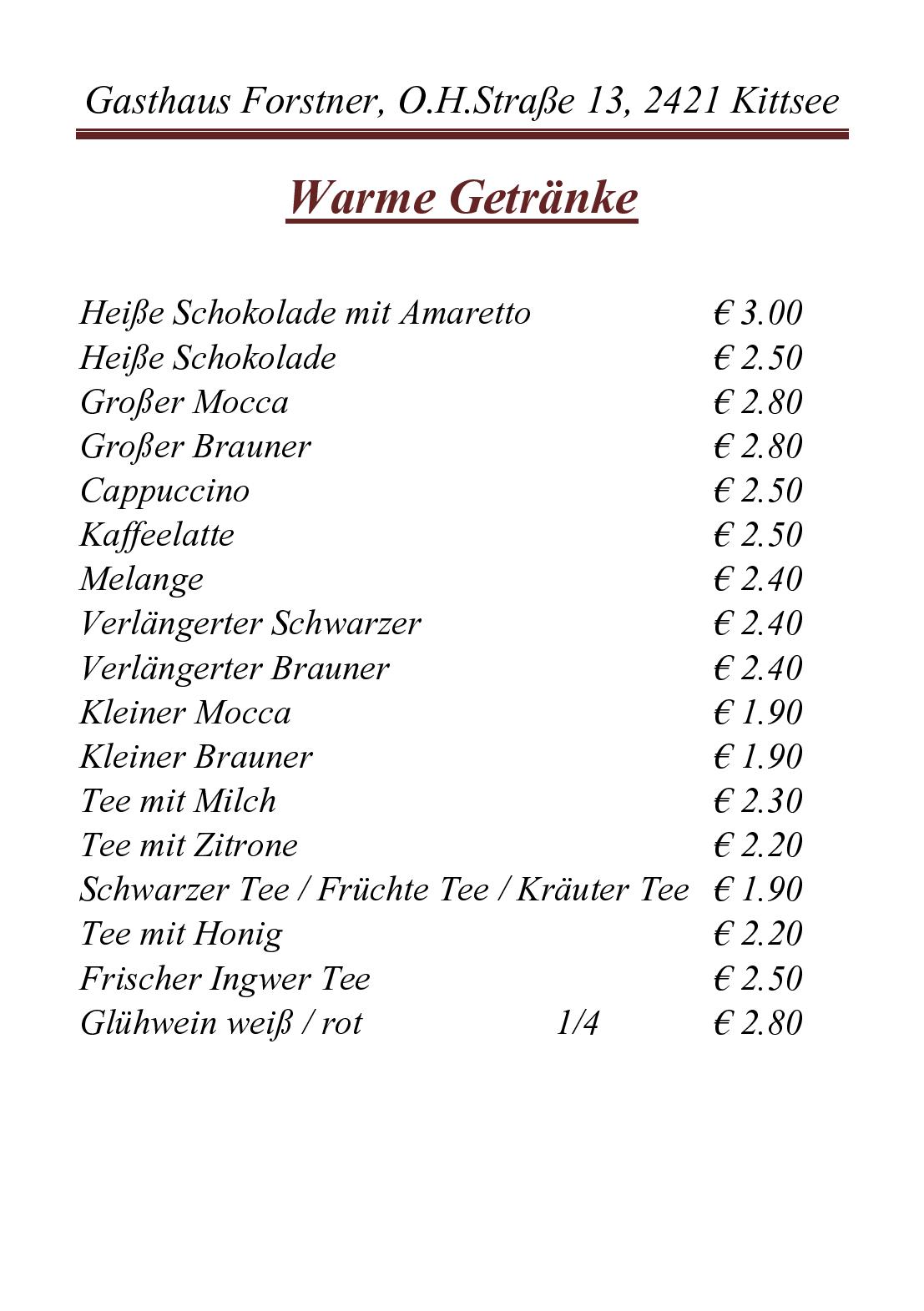 Speisekarte Gasthaus Forstner in Kittsee, Seite 12