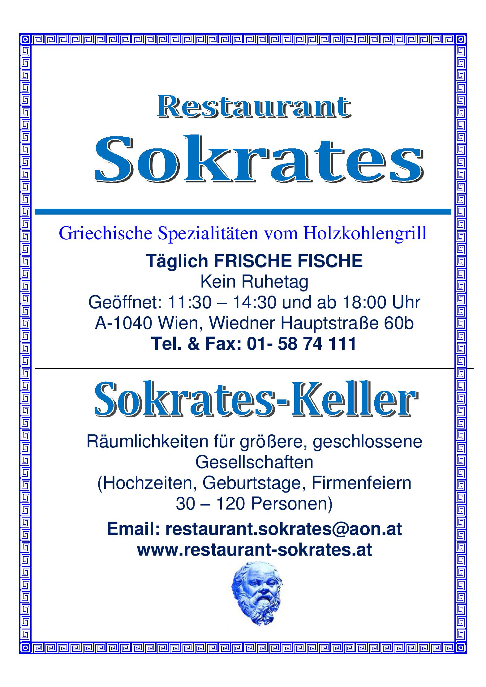 Speisekarte Taverne Sokrates in Wien, Seite 18