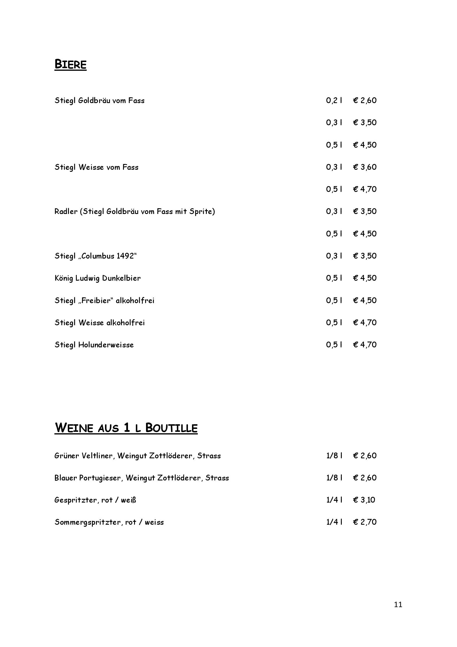 Speisekarte Steinerwirt1493 in Zell am See, Seite 12