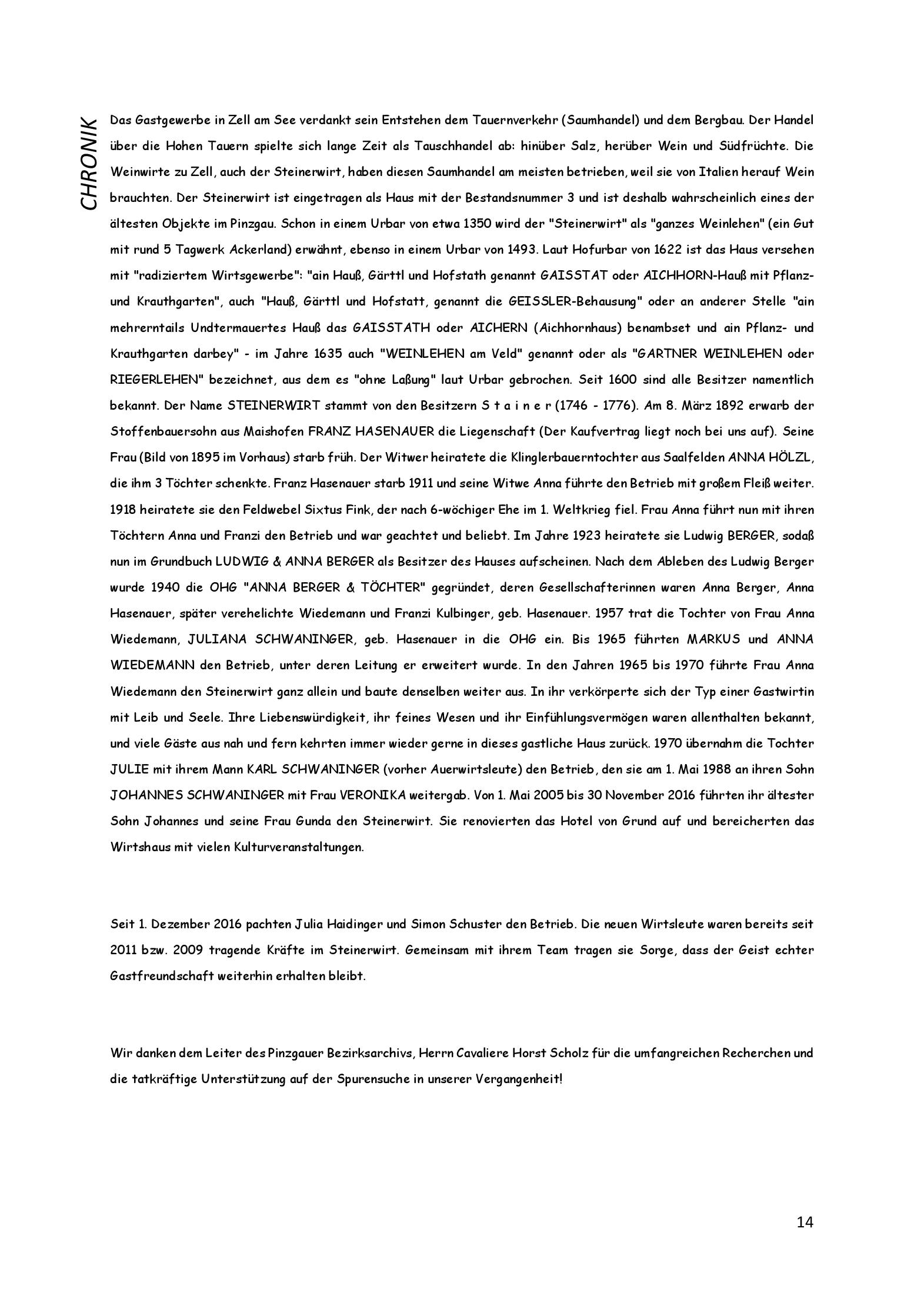 Speisekarte Steinerwirt1493 in Zell am See, Seite 15