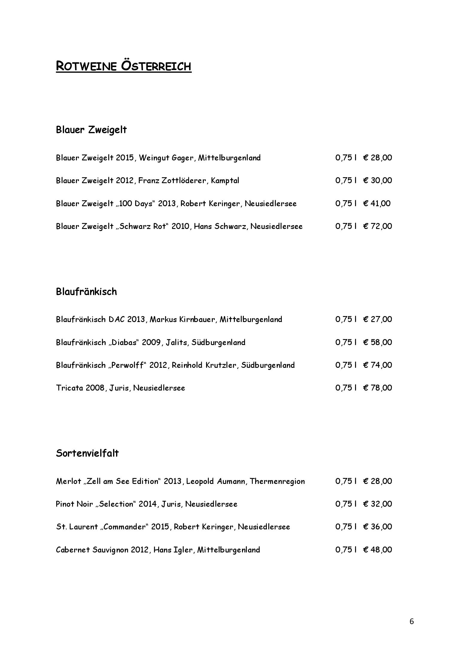 Speisekarte Steinerwirt1493 in Zell am See, Seite 7