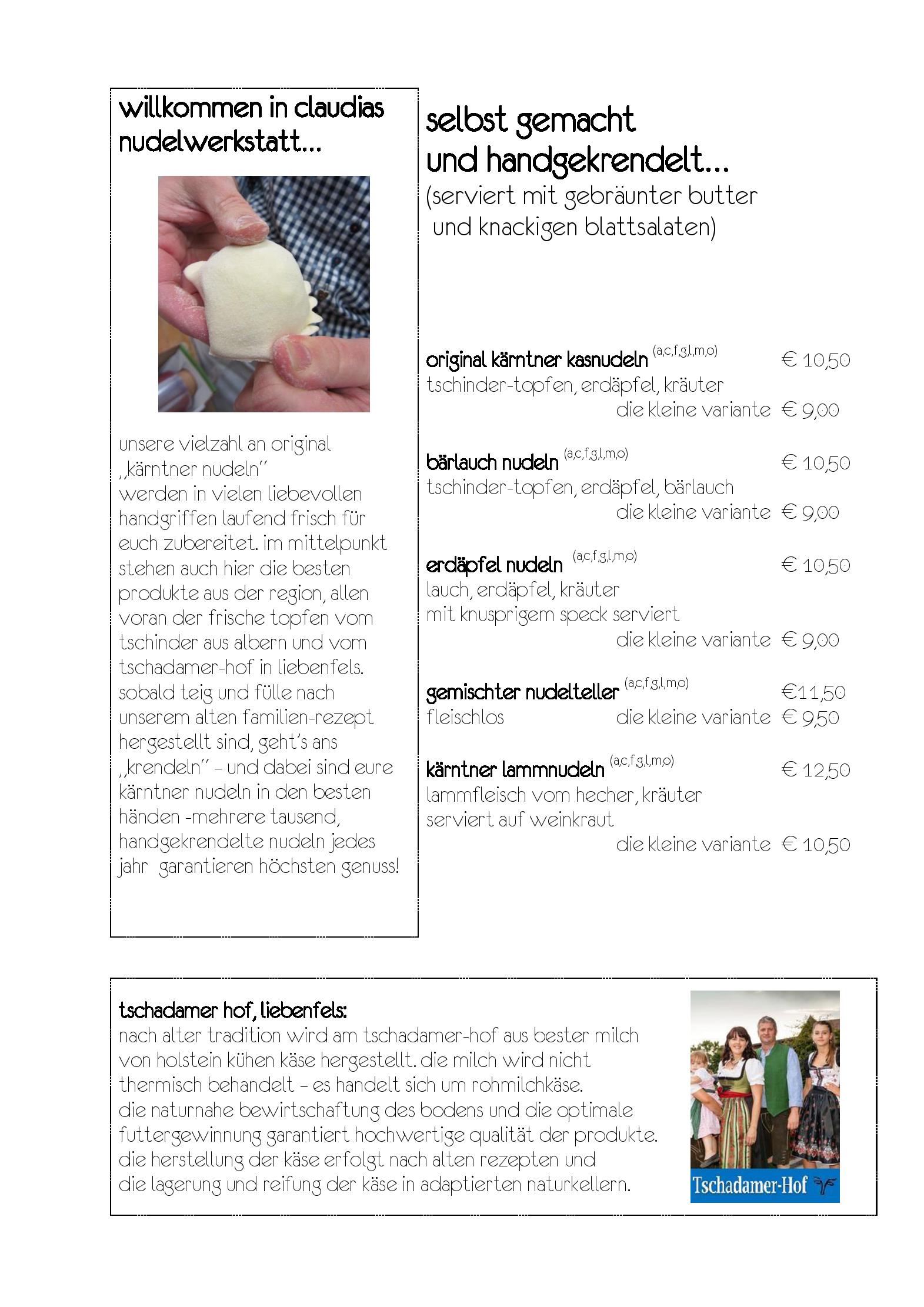 Speisekarte Maltschacher Seewirt in Feldkirchen, Seite 4