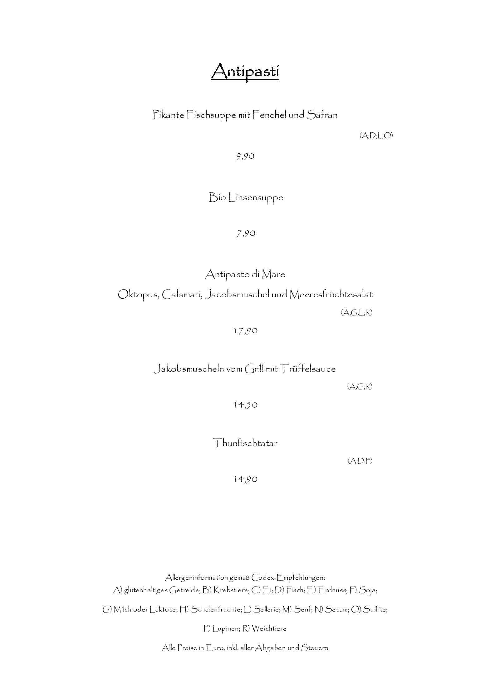 Speisekarte AURELIUS Restaurant & Weinbar in Wien, Seite 5