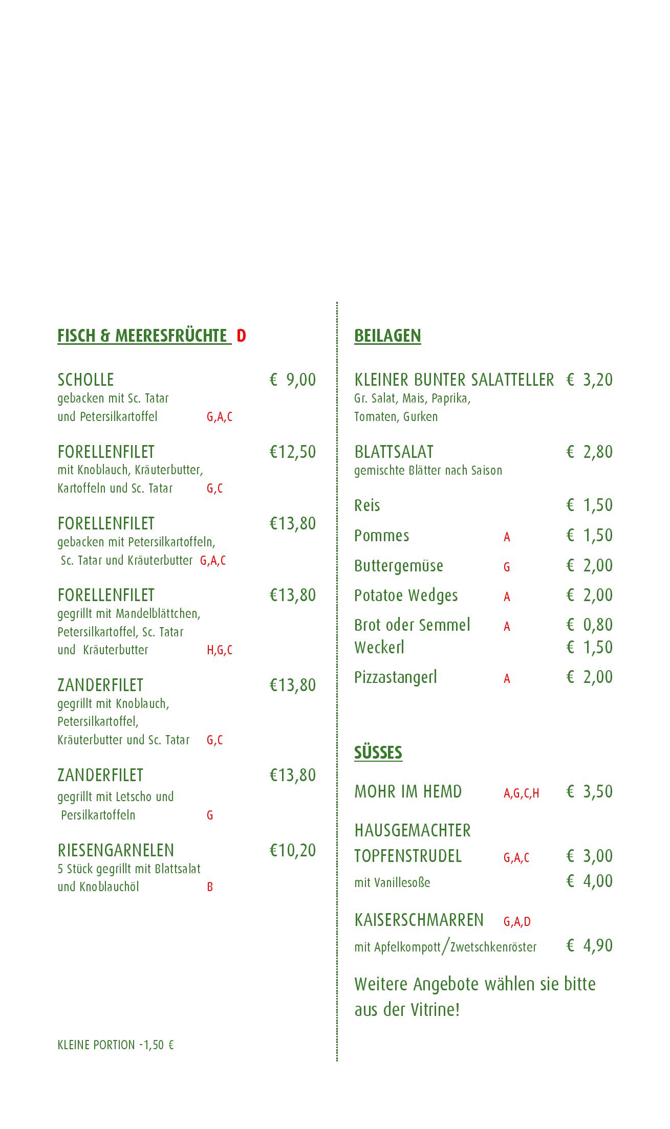 Speisekarte Gasthof Stiegenwirt in Kirchberg am Wechsel, Seite 5