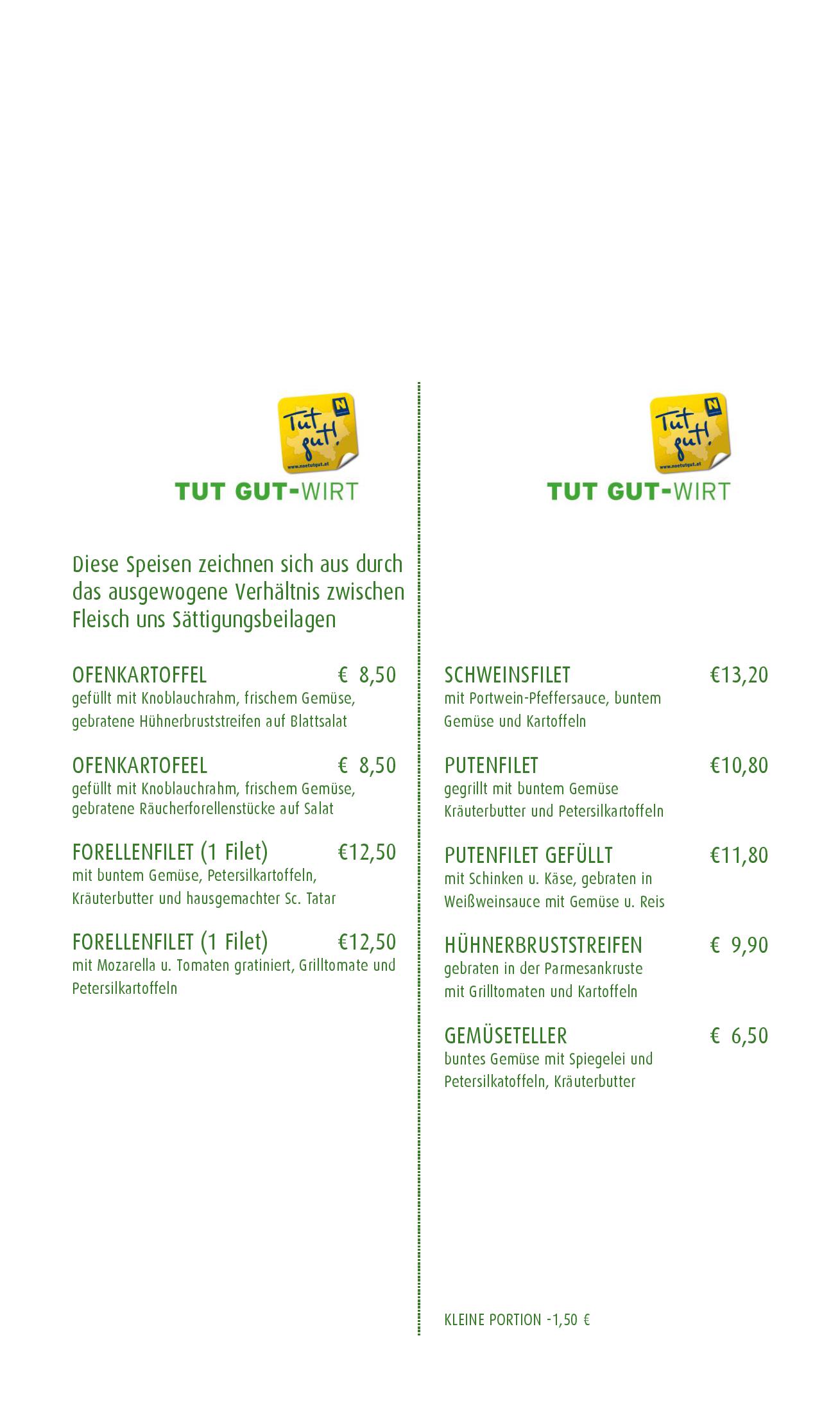 Speisekarte Gasthof Stiegenwirt in Kirchberg am Wechsel, Seite 6