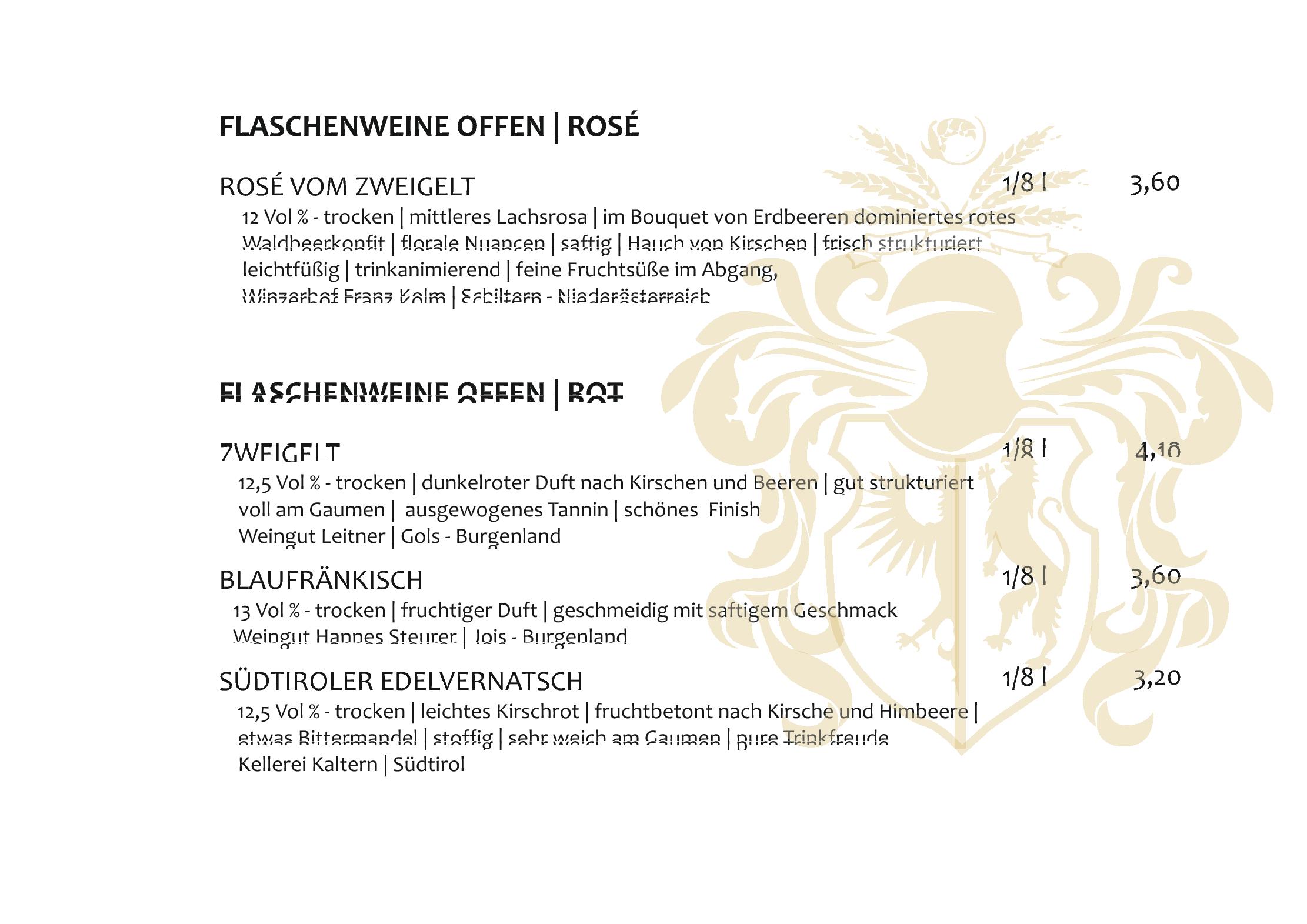 Speisekarte Hotel Karlwirt in Pertisau am Achensee, Seite 12