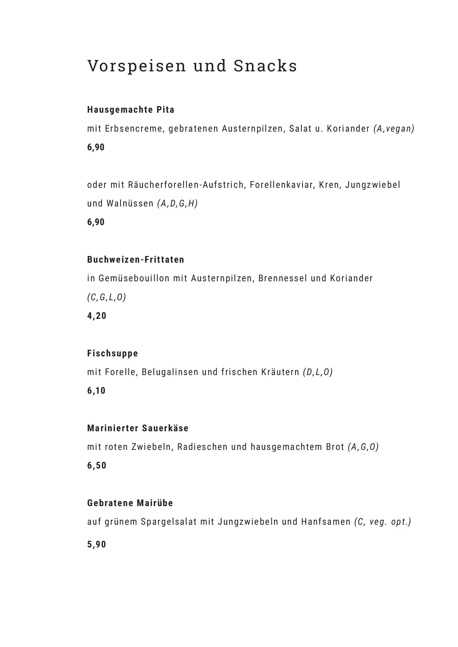 Speisekarte Steinthal in Wien, Seite 4