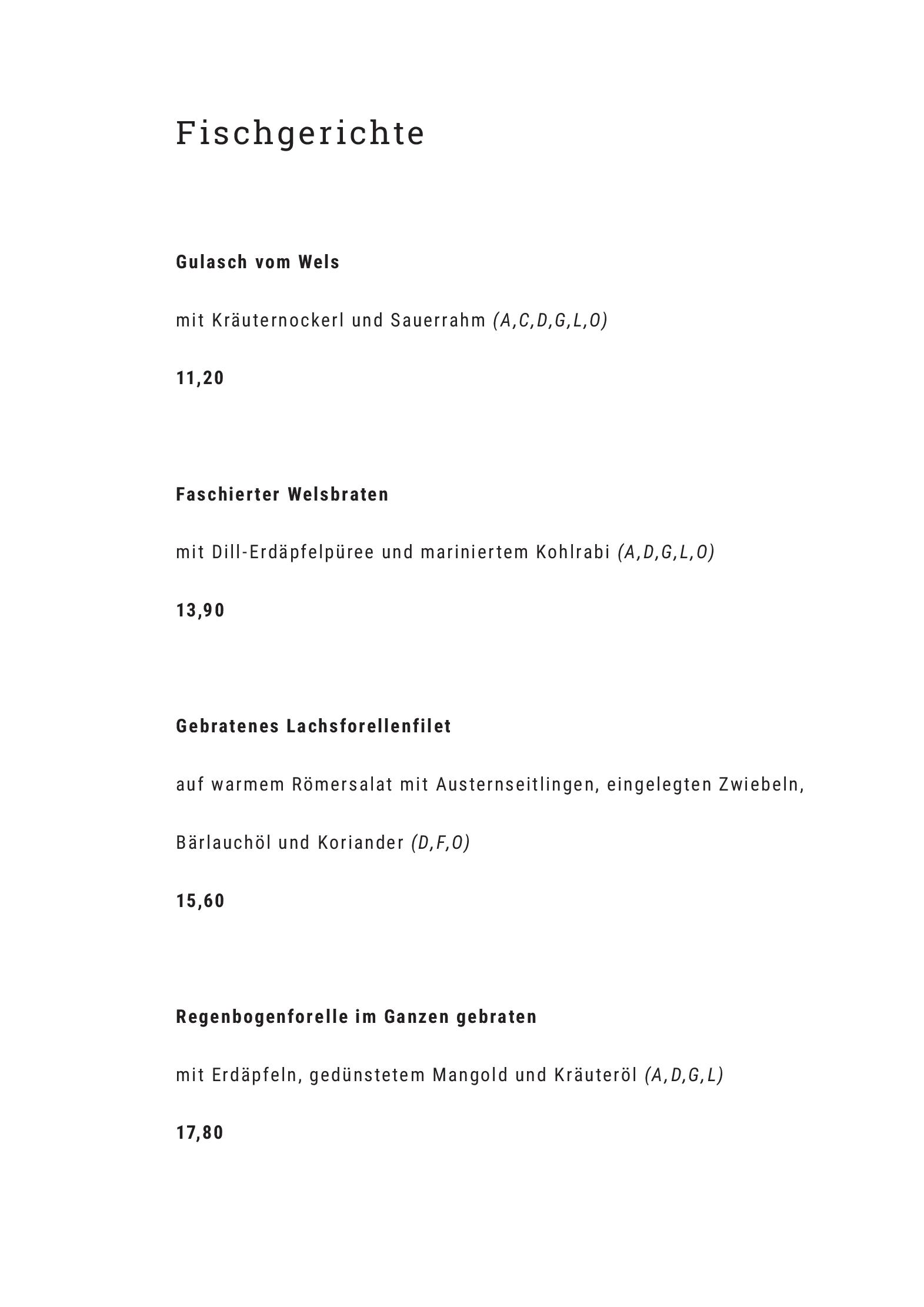 Speisekarte Steinthal in Wien, Seite 3